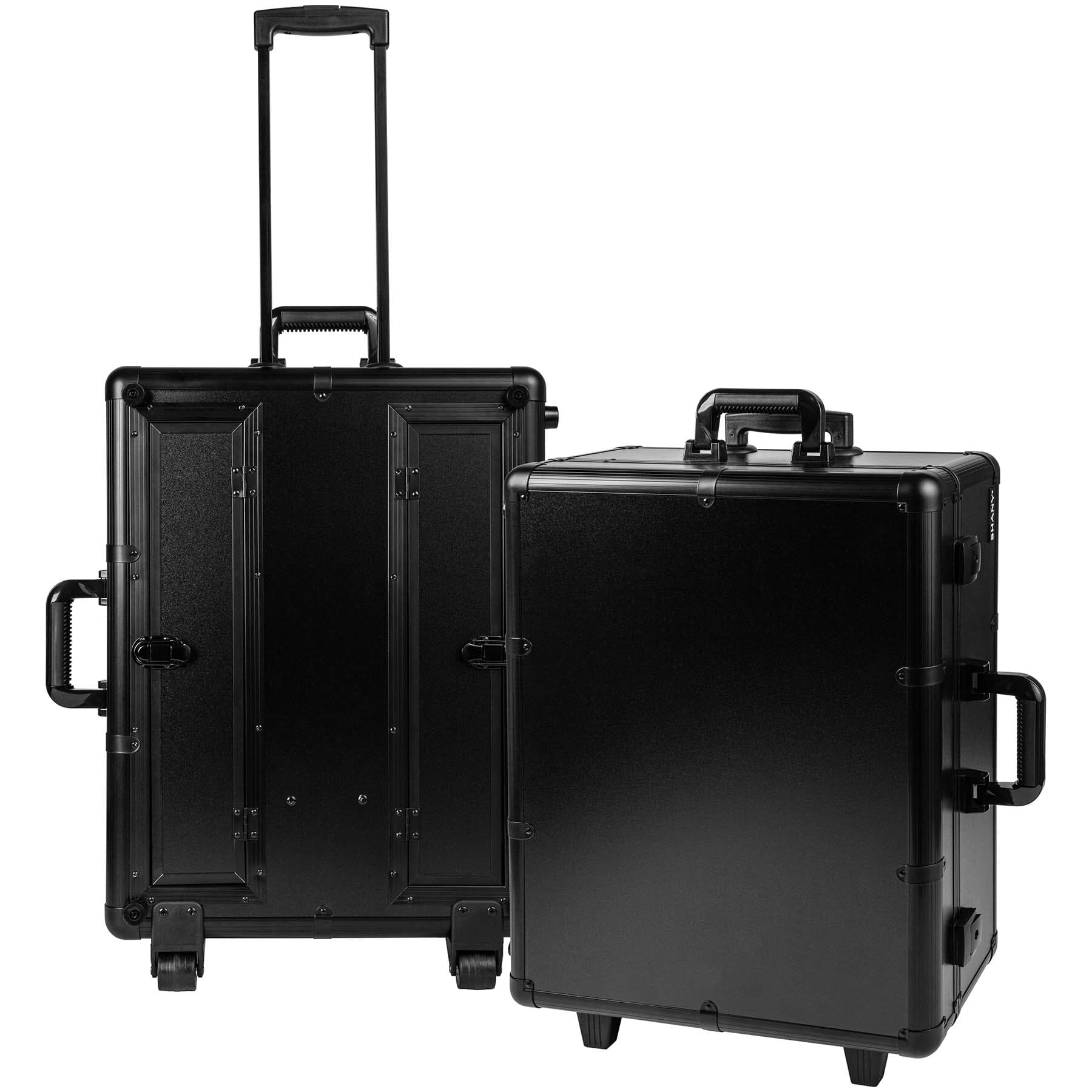 Professional Studio ToGo Wheeled Makeup Case & Organizer with LED Light - Portable Beauty Storage for Makeup Artists, Travel, Salon & On-the-Go Cosmetics Organization