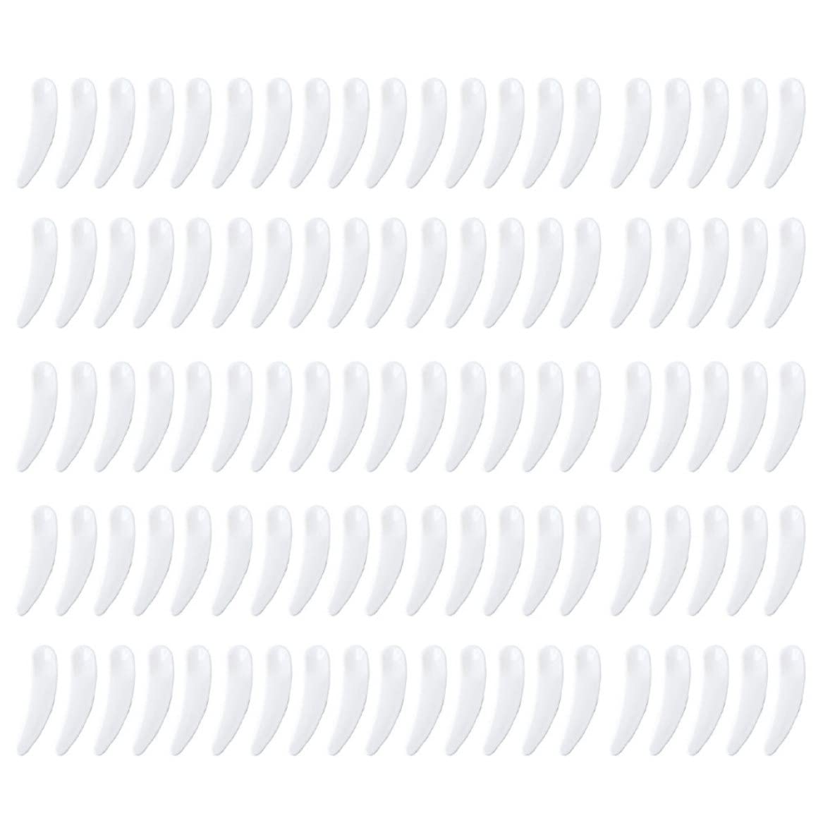 100pcs Disposable Plastic Makeup Spatula - Mini Cosmetic Scoop & Scraper for Creams, Foundation, Skincare | Perfect for Salon, Spa, Home Use & Travel Kit