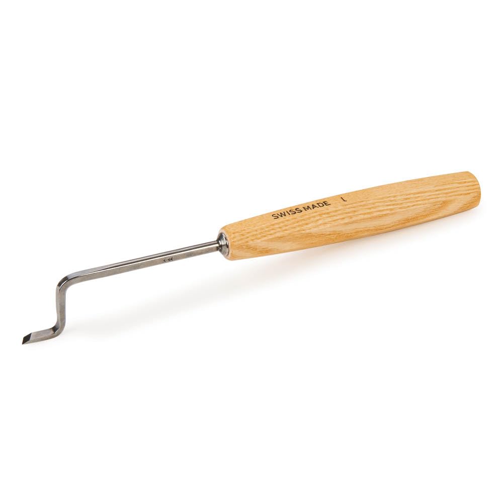 PFEIL Swiss Made Undercutting Tool - Left Handed Wood Carving Chisel for Fine Detail & Precision Work | Ideal for Furniture Making, Cabinetry & Woodworking Projects