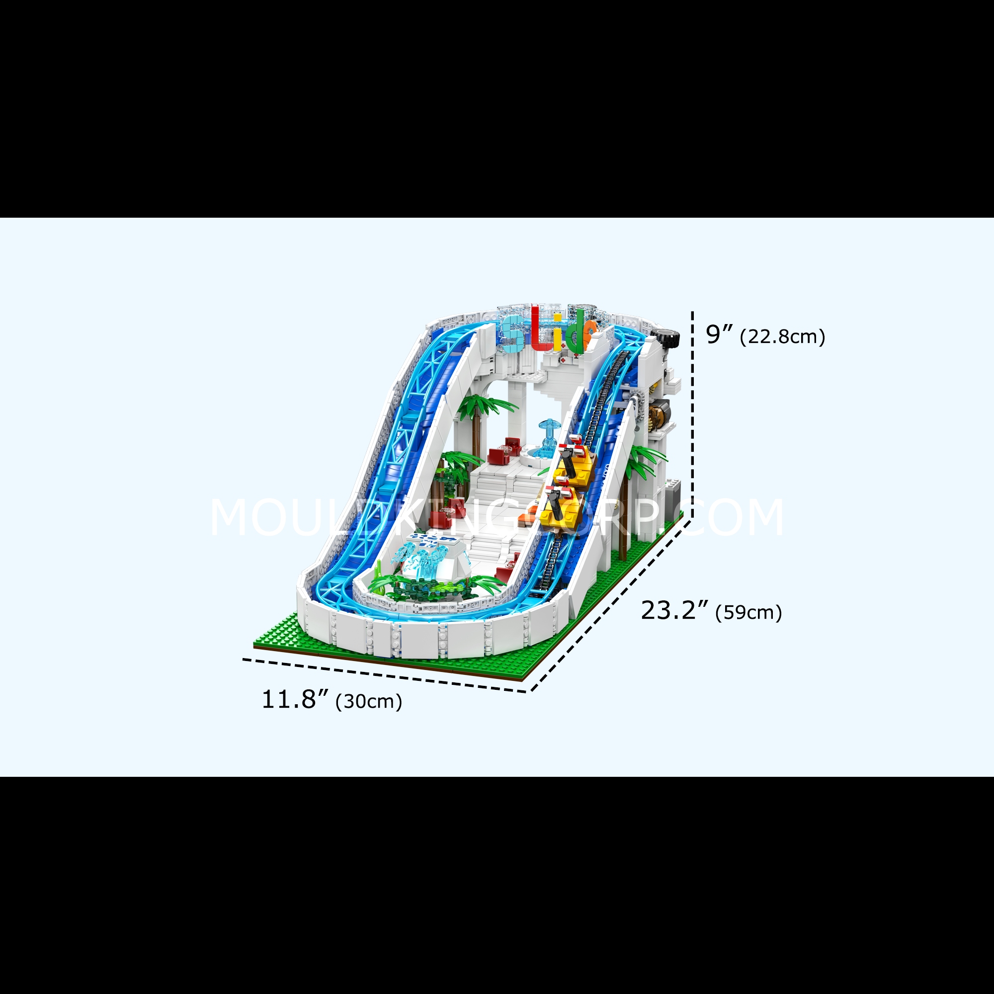 Mould King 11021 2088-Piece Electric Water Slide Building Blocks Set - STEM Educational Toy for Kids Ages 8+ | Perfect for Birthday Gifts & Creative Playtime