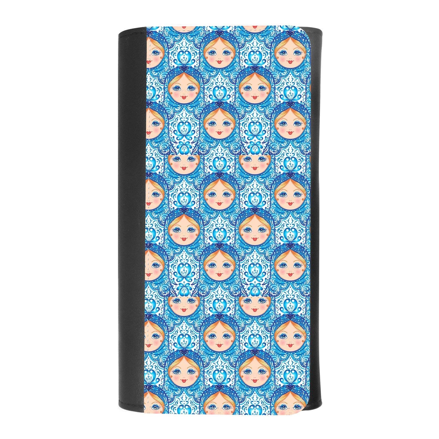 Russian Nesting Doll Pattern Women's Leather Wallet - RFID Blocking Trifold Wallet with Credit Card Slots & Smartphone Pocket - Perfect for Travel, Shopping & Everyday Use