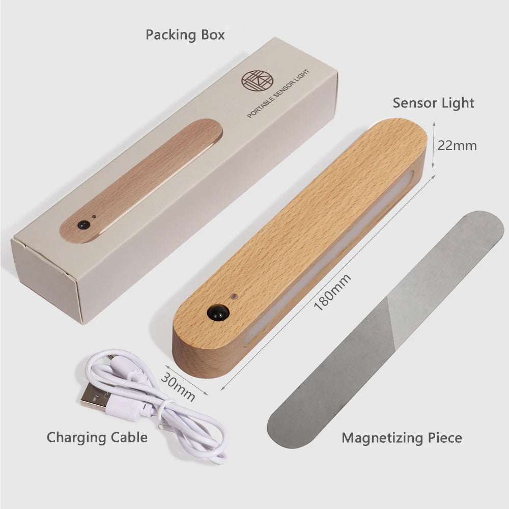 IllumiKey Magnetic Wooden Key Holder with Sensor Nightlight - Organize Keys & Find Them Easily in the Dark - Perfect for Entryway, Bedroom, or Office