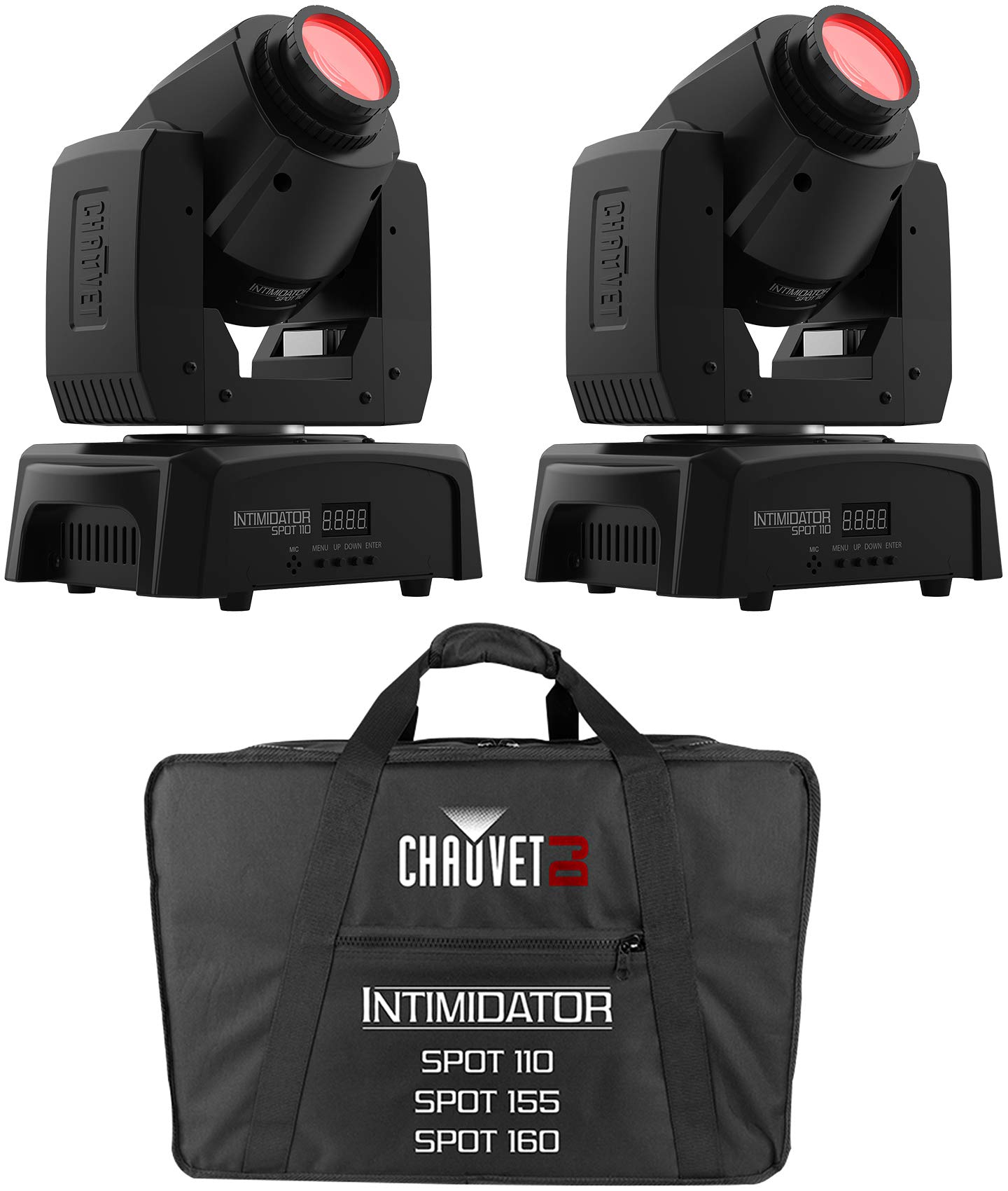 Chauvet Intimidator Spot 110 Compact LED Moving Head Light with CHS-1XX Carry Bag - Professional DJ Stage Lighting for Concerts, Weddings, and Events