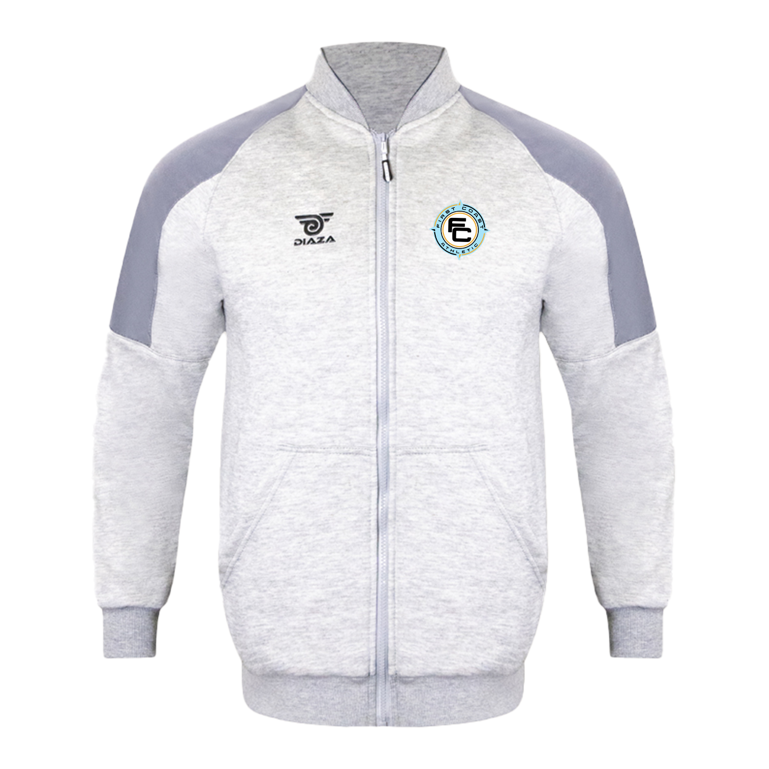 Vintage Grey Athletic Jacket for Men & Women - First Coast Retro Style - Perfect for Running, Hiking & Outdoor Activities