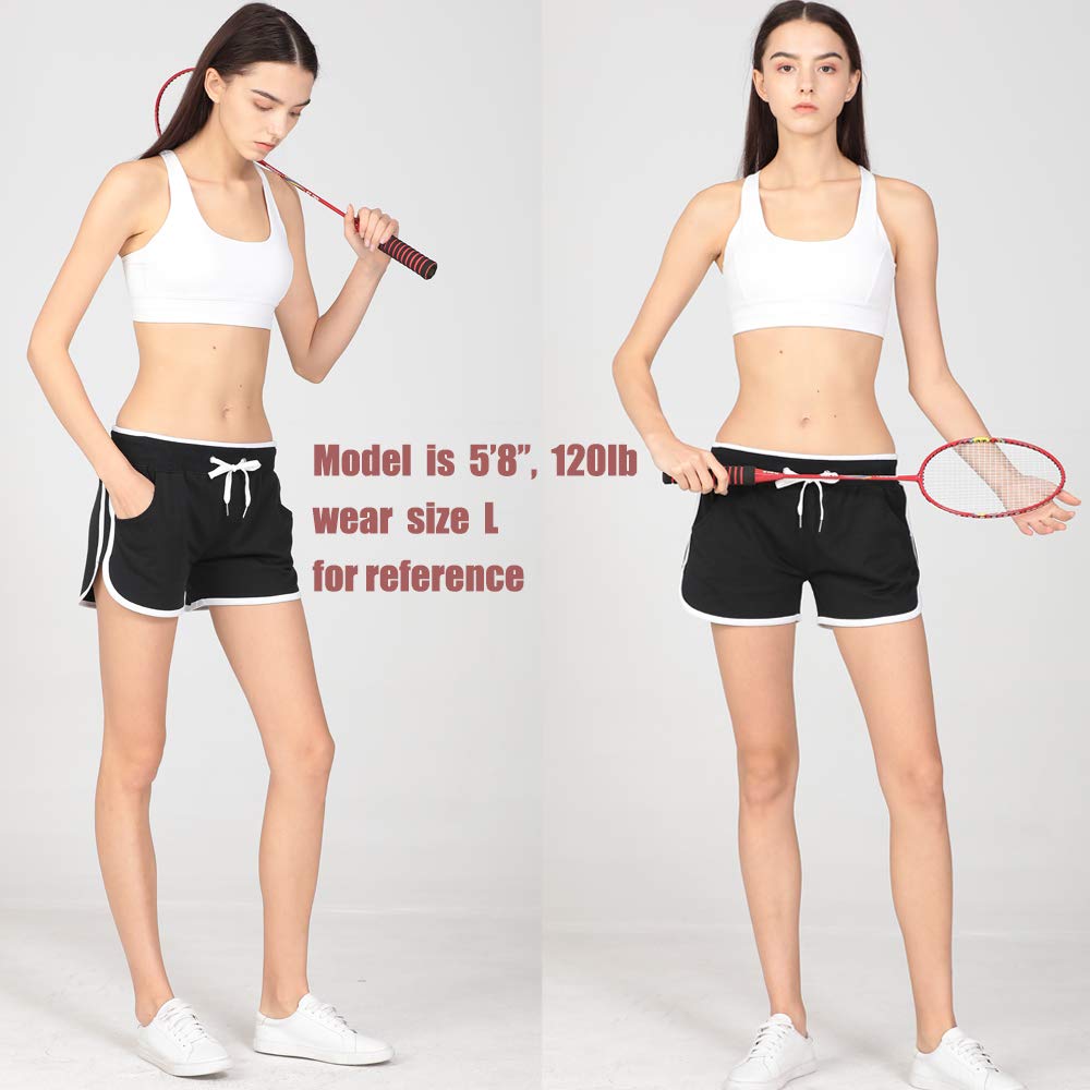 Premium Cotton Dolphin Shorts for Women & Teen Girls - High Waisted Running, Gym, Yoga & Workout Athletic Shorts (2-Pack) - Perfect for Sports, Fitness & Casual Wear