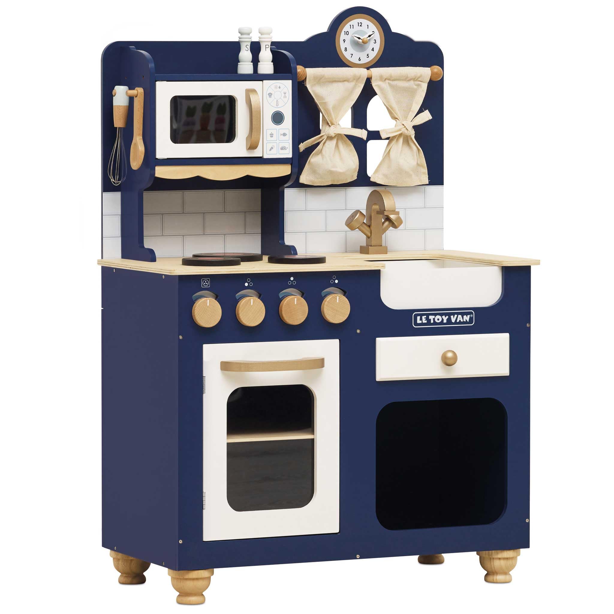 Le Toy Van Oxford Deluxe Wooden Toy Kitchen Set for Kids Ages 3+ | Pretend Play Cooking Station with Realistic Features | Perfect for Preschool Playrooms & Birthday Gifts
