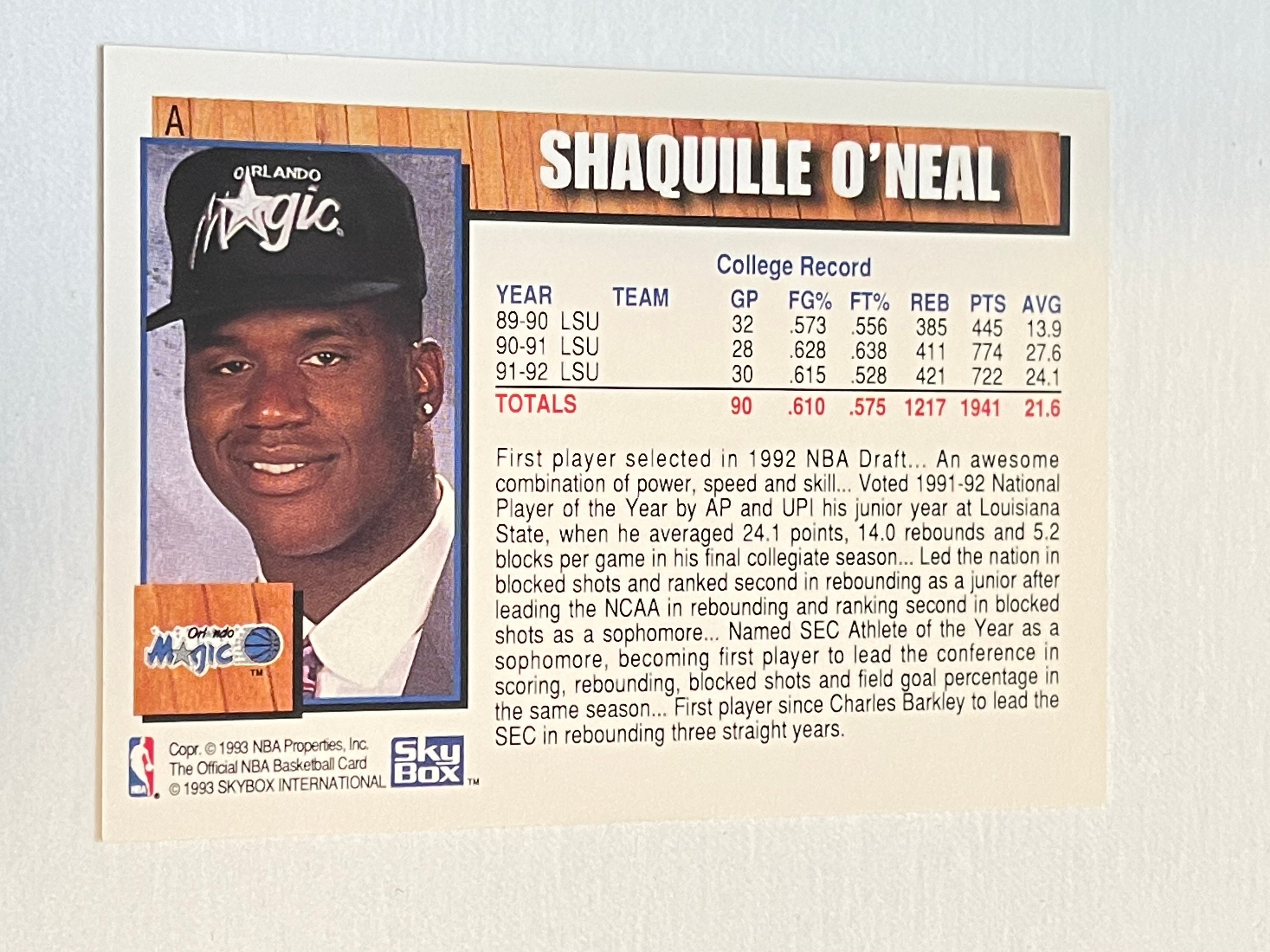 Shaq O'Neal 1992-93 Hoops Rookie Draft Redemption Basketball Card - Rare Collectible for NBA Memorabilia Fans & Sports Card Investors