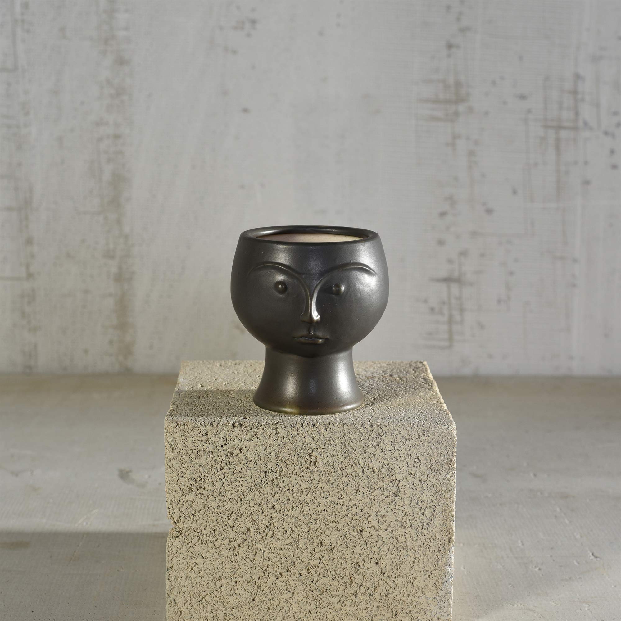Rory Ceramic Face Vase - Matte Black | Modern Home Decor | Perfect for Living Room, Bedroom & Office Decor
