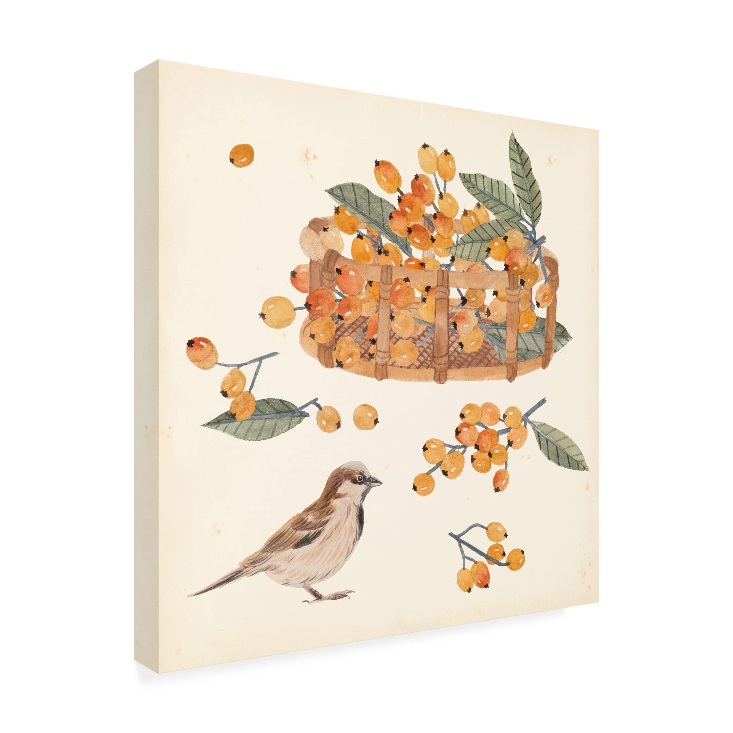Trademark Fine Art 'Basket With Fruit III' Canvas Wall Art by Melissa Wang - Vibrant Still Life Painting for Living Room, Dining Room & Kitchen Decor