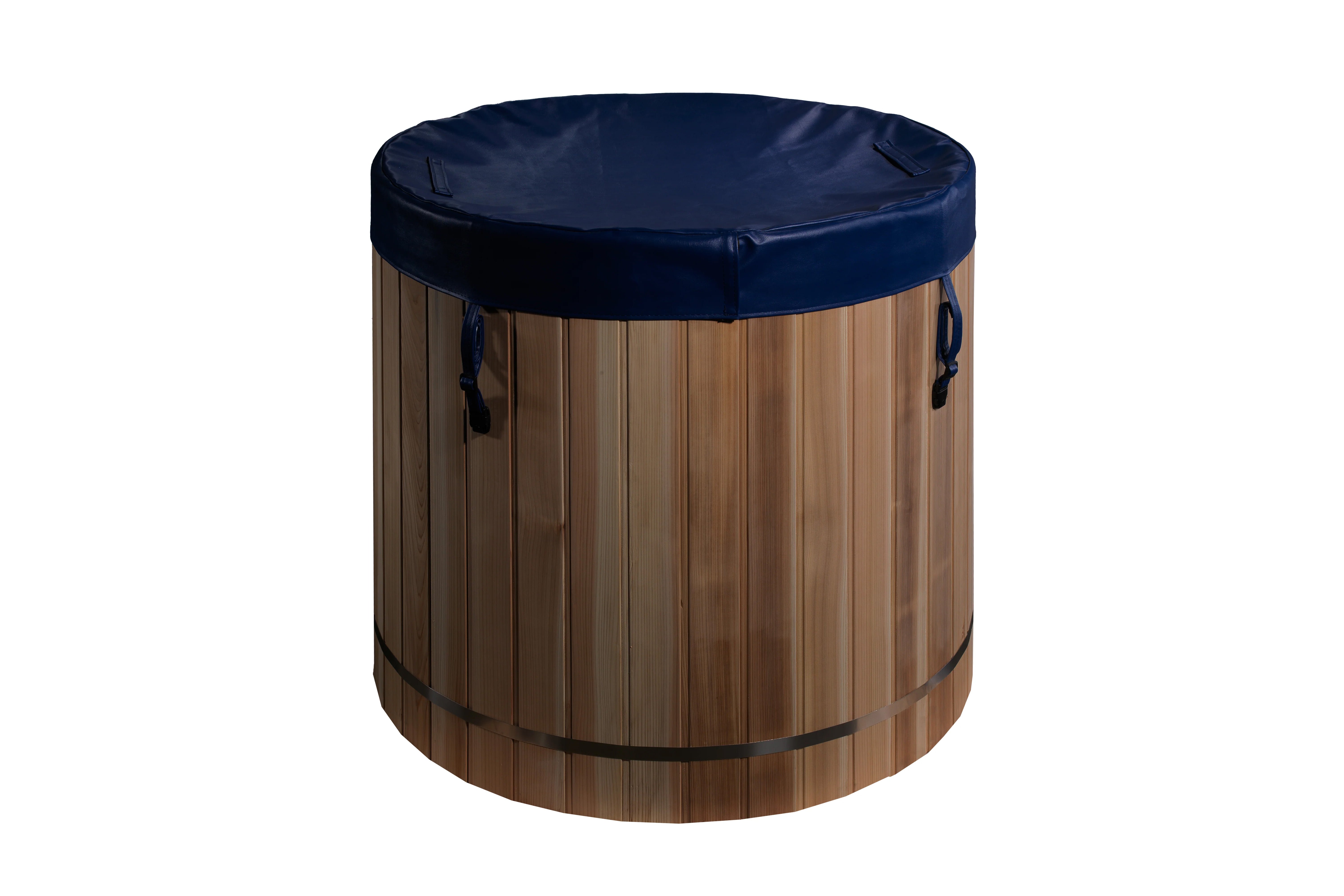 Premium Cold Therapy Pacific Cedar Barrel with Marine Grade 316 Stainless Steel Interior - Perfect for Post-Workout Recovery, Spa Relaxation & Hydrotherapy at Home