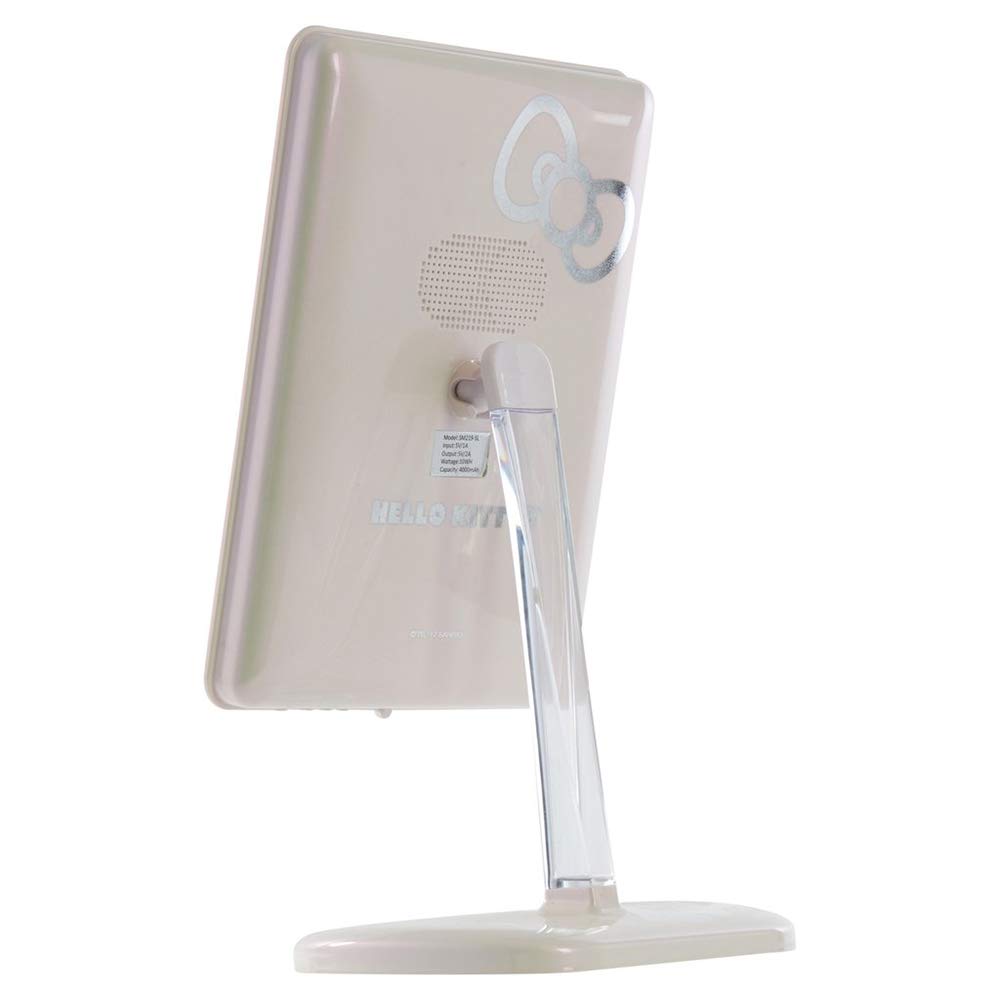 Hello Kitty Touch Pro Makeup Mirror with 360° Rotation, LED Lights & USB Charging - Pearl White Vanity Mirror for Bedroom, Bathroom & Dressing Room | Perfect for Makeup Application, Skincare & Self-Care Routine