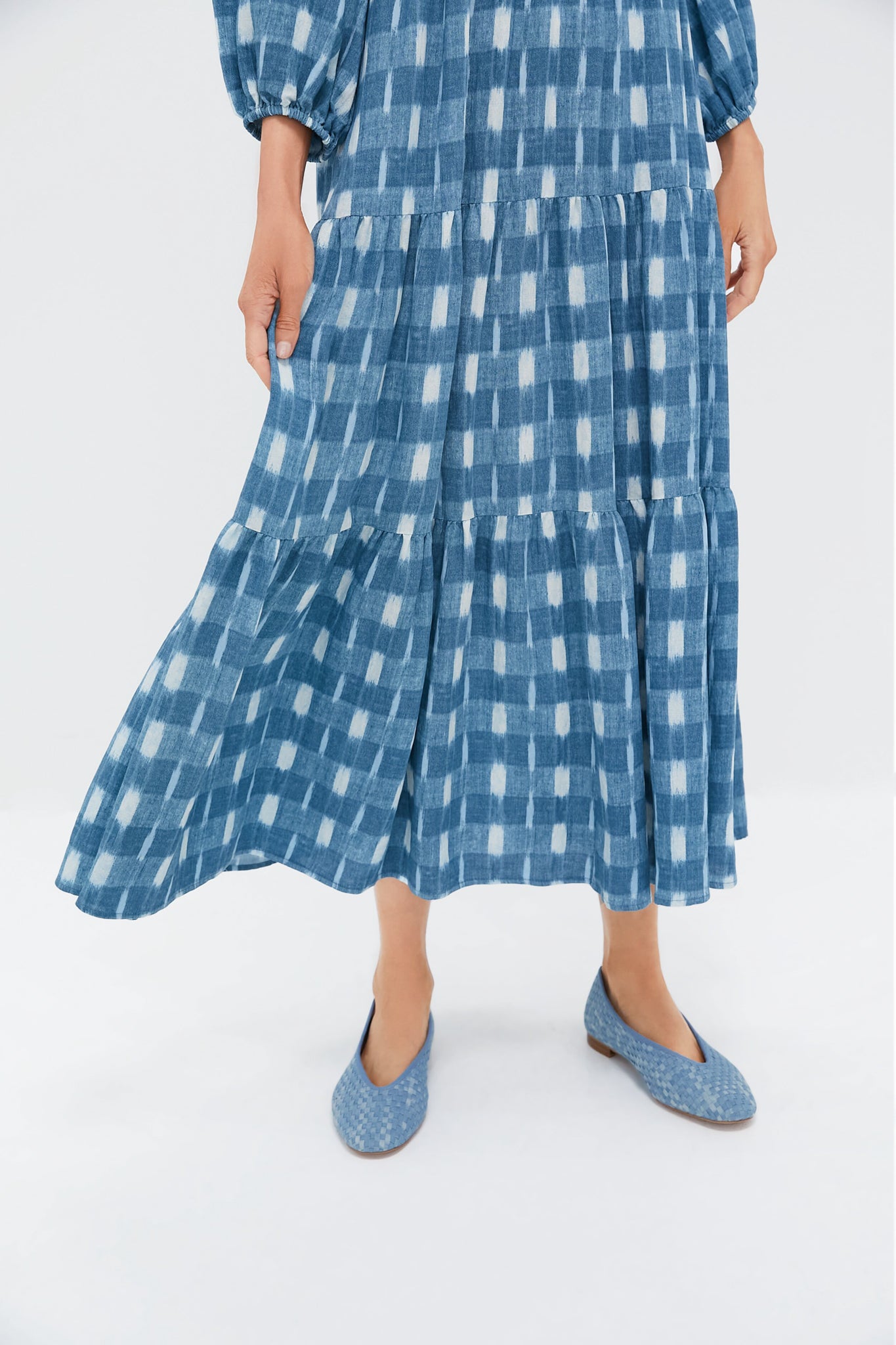 Blue Ikat Mabel Maxi Dress - Floral Print Boho Summer Dress for Women | Beach Wedding, Vacation & Party Wear