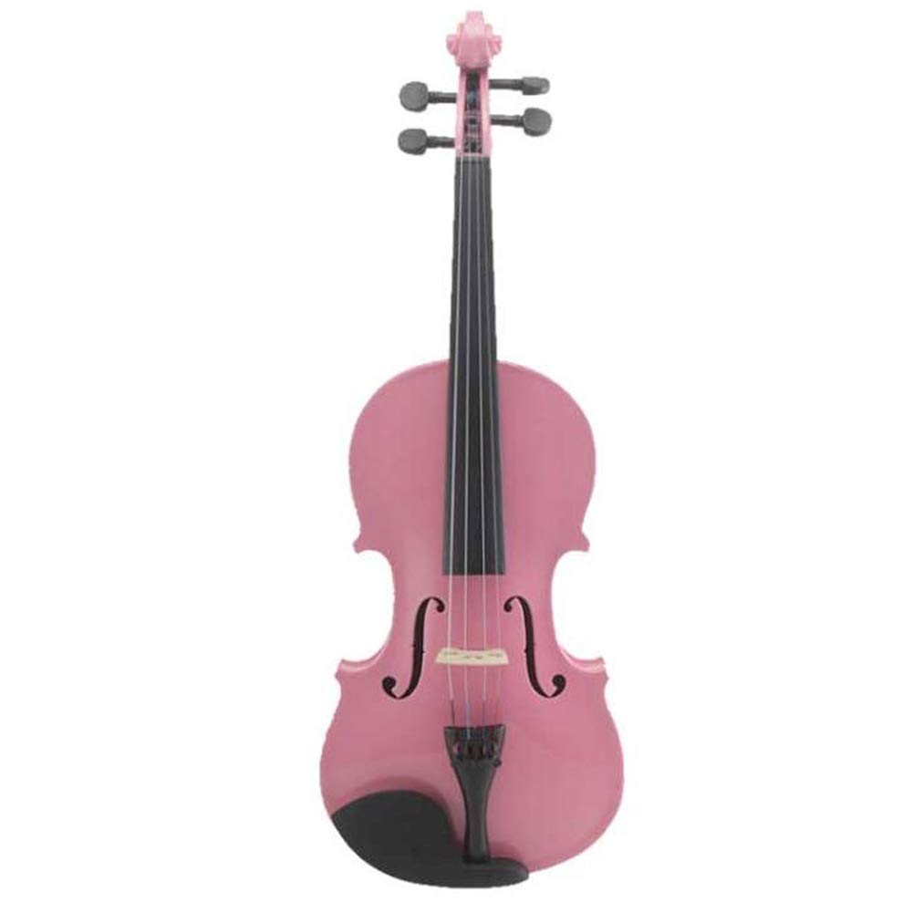 Premium Handmade Solid Wood Violin for Beginners & Adults - 4/4 Size with Case, Bow, Strings & Shoulder Rest (Pink) - Perfect for Music Lessons, Practice & Performances