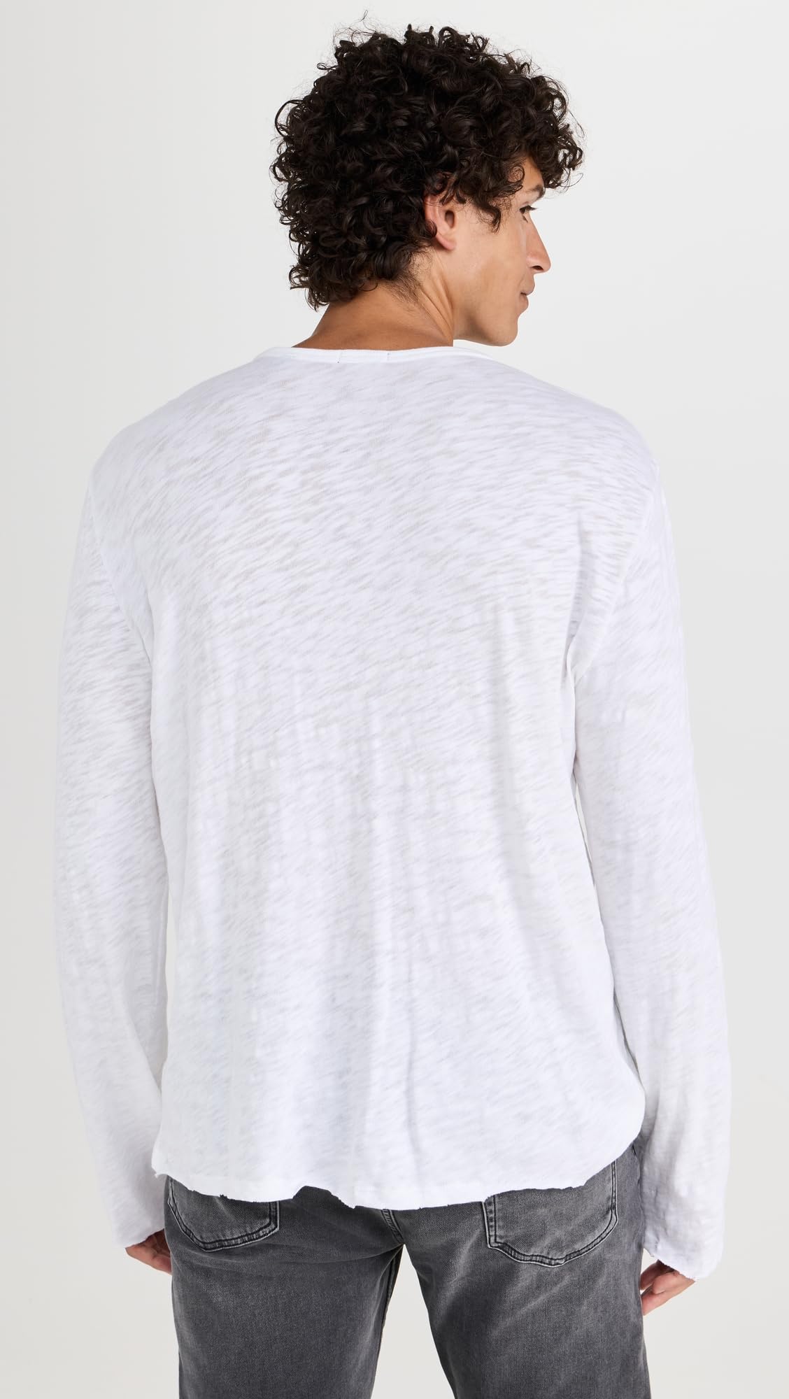 ATM Anthony Thomas Melillo Men's Destroyed Wash Henley T-Shirt - Distressed Casual Tee for Streetwear & Everyday Comfort