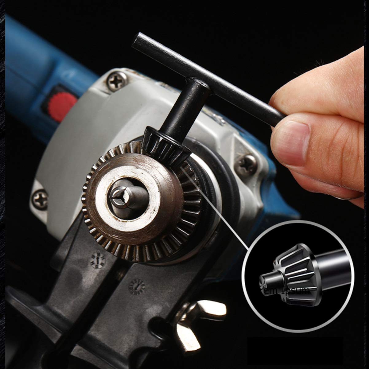 DOITOOL 6PCS Drill Chuck Key Set for Drill Press & Electric Drill - Heavy Duty Metal Chuck Wrench Clamping Tool for Woodworking, Metalworking & DIY Projects