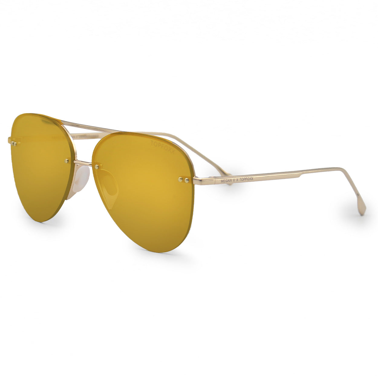 Tangle-Free Aviator Sunglasses for Women - Smaller Megan 2 Mirrored Bronze Lenses - Stylish & Lightweight for Driving, Travel & Outdoor Activities