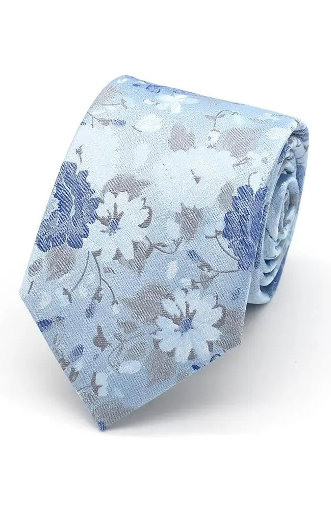 LA Smith Large Floral Polyester Tie and Hank Set - Elegant Accessories for Weddings, Parties & Special Occasions