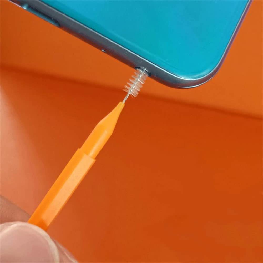 5-Pack Orange Shower Head Cleaning Brushes - Shower Nozzle & Hard-to-Reach Surface Cleaner for Bathroom Fixtures, Computer Keyboards, Phone Ports - Perfect for Deep Cleaning Grime & Dust in Tight Spaces