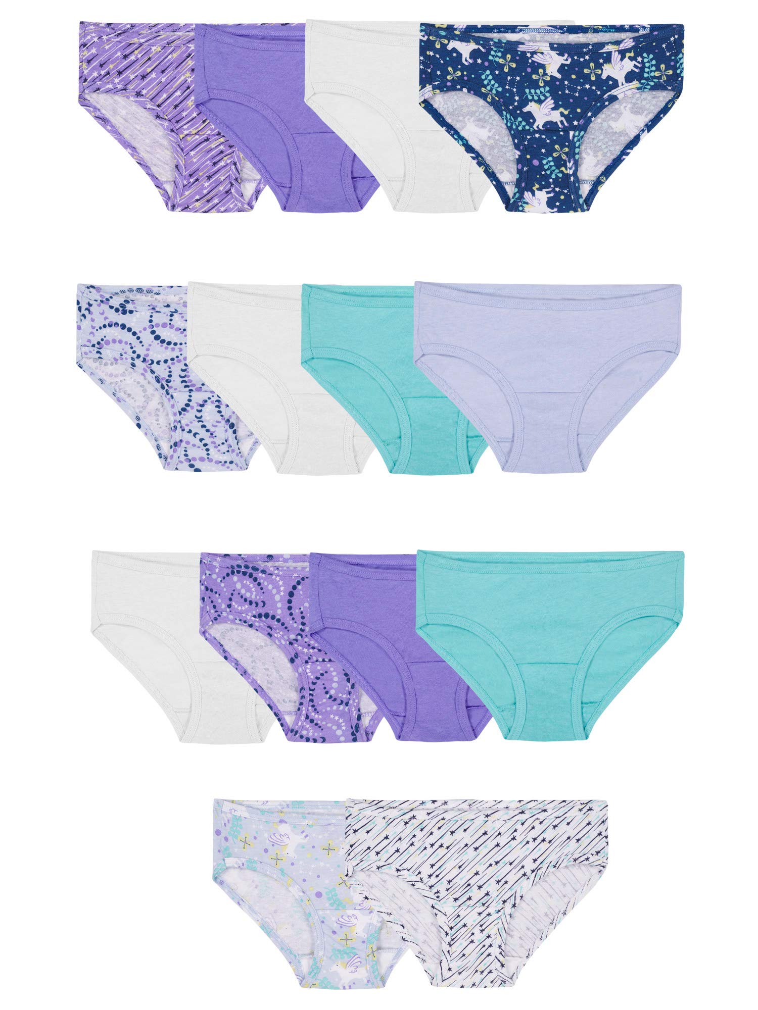 Fruit Of The Loom Girls Cotton Hipster Underwear 14 Pack - Soft Breathable Cotton Panties for Teens & Kids - Perfect for School, Sports & Everyday Comfort