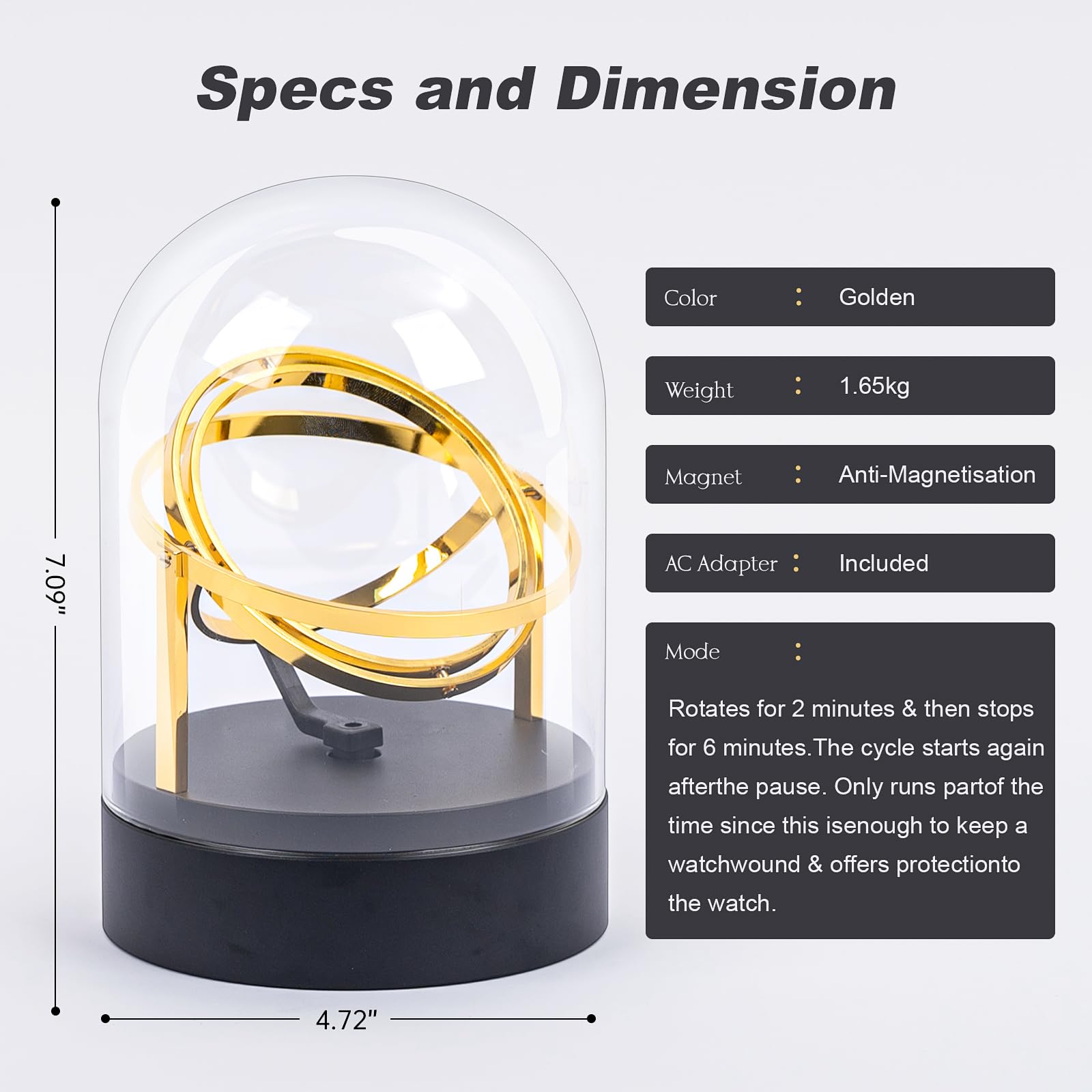 Premium Automatic Watch Winder Box for Mechanical Watches - 360° Silent Rotation, Elegant Glass Display Case | Perfect Watch Storage for Home, Office & Travel
