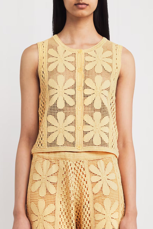 Stylish Embroidered Hollow-Out Sleeveless Knit Vest for Women - Perfect for Layering, Summer Outfits & Casual Chic Looks