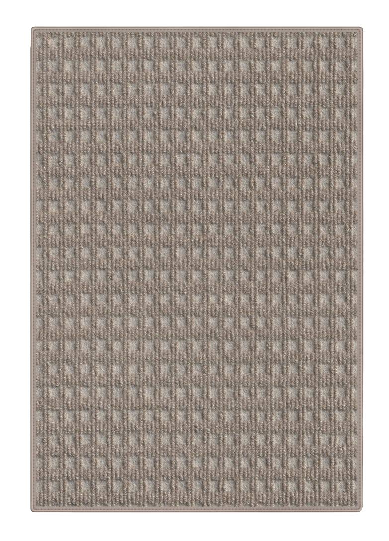 4'x12' Desert Sands Waffle Pattern Eco-Friendly DuraKnit Pile & Loop Carpet - Indoor/Outdoor Area Rug & Runner for Living Room, Patio, or Entryway