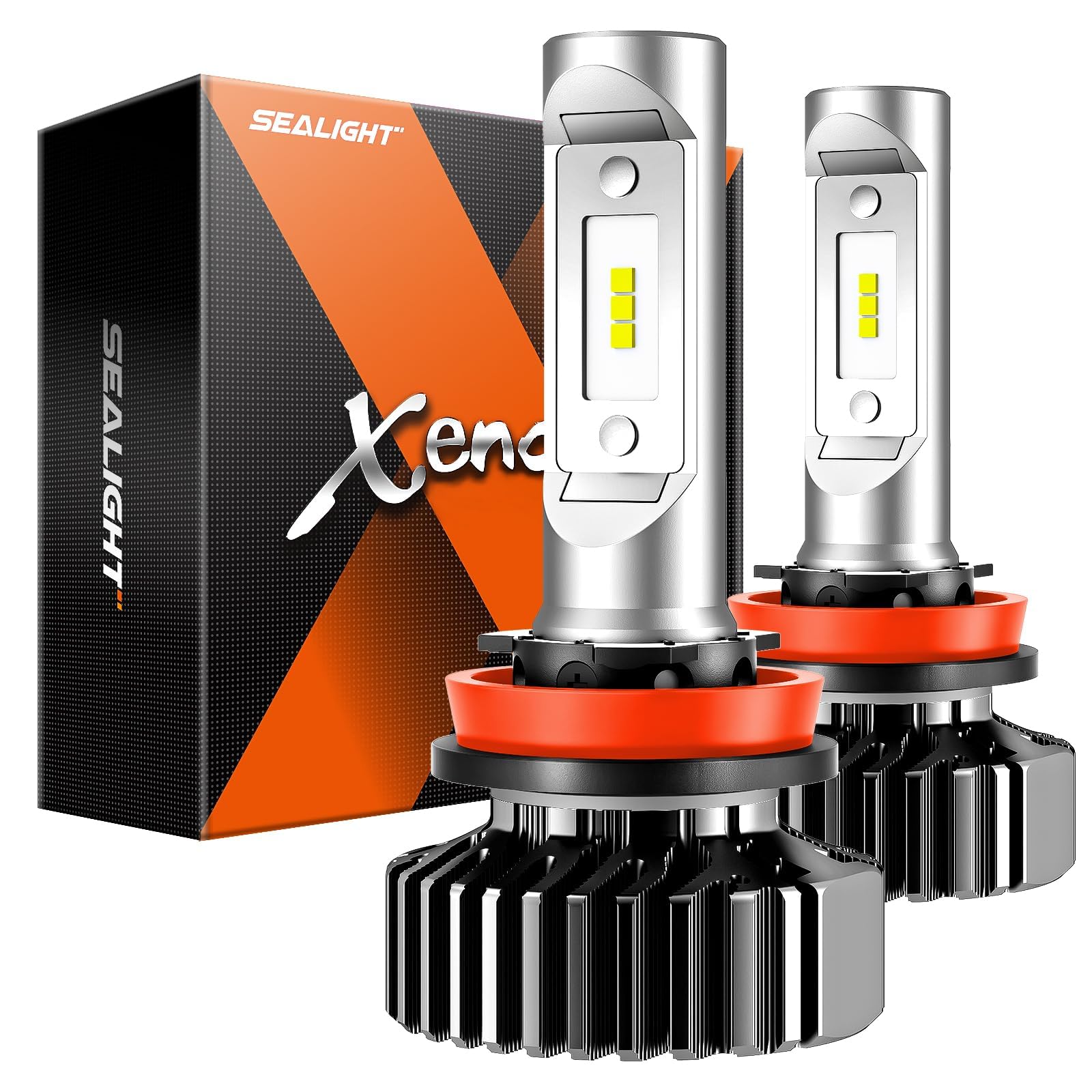 SEALIGHT H8/H9/H11 LED Bulbs - 28000LM 700% Brighter 6000K White Light - Plug and Play Non-Polarity Fog Lights - Pack of 2 - Perfect for Cars, Trucks & SUVs in Rainy or Foggy Conditions