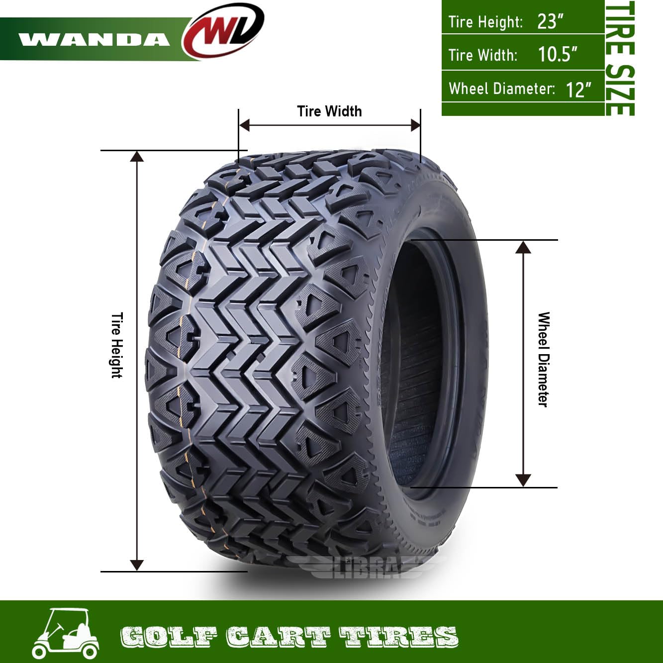 Premium 23x10.5-12 Golf Cart & ATV Tires - 4 Ply All-Terrain Tires (Set of 4) - Heavy Duty for Golf Carts, UTVs & Utility Vehicles - Perfect for Off-Road, Lawn & Farm Use