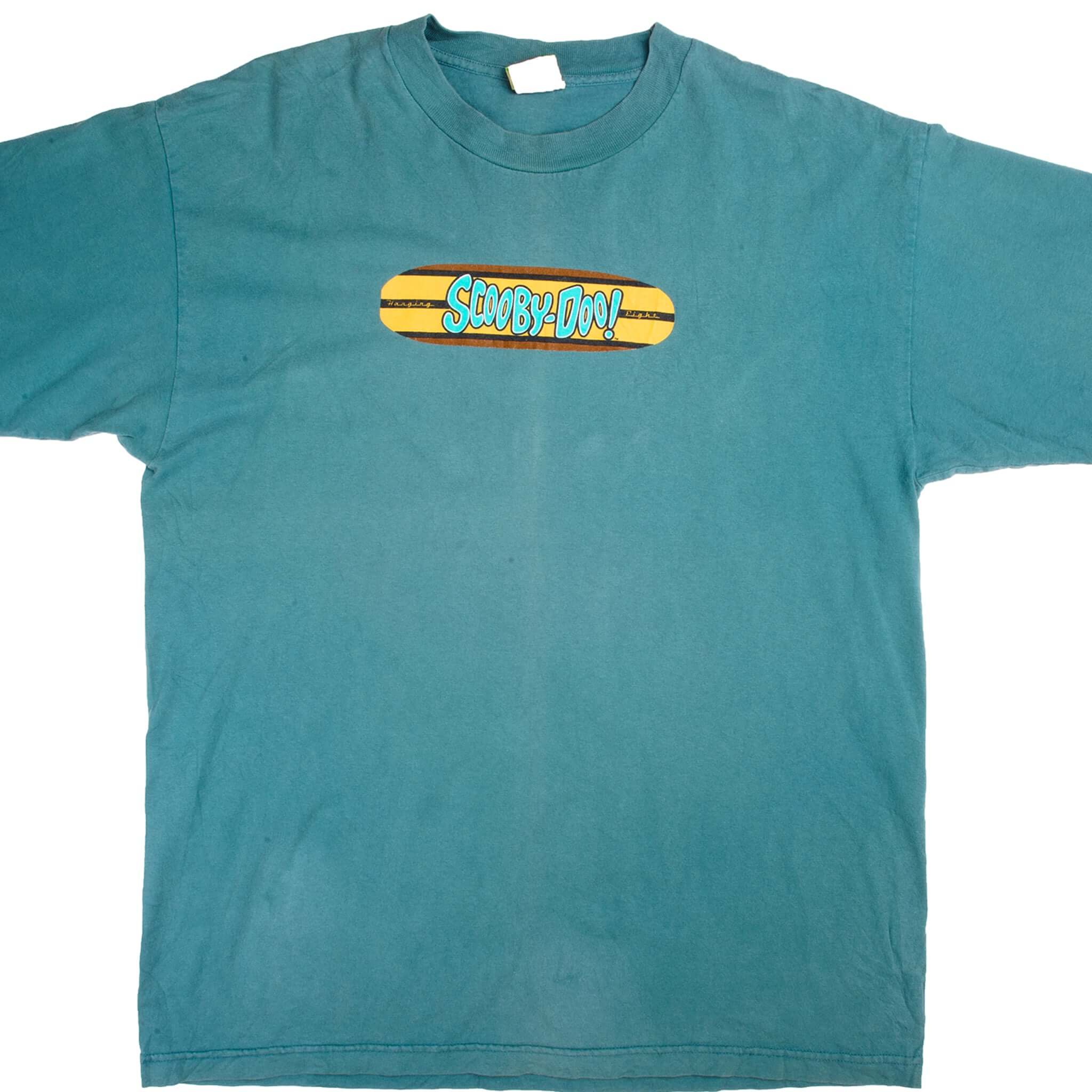 Vintage Blue Scooby Doo Surfing Graphic T-Shirt 1999 - XL Size, Made in USA - Perfect for Beach Parties, Surfing Events & Retro Fashion Lovers