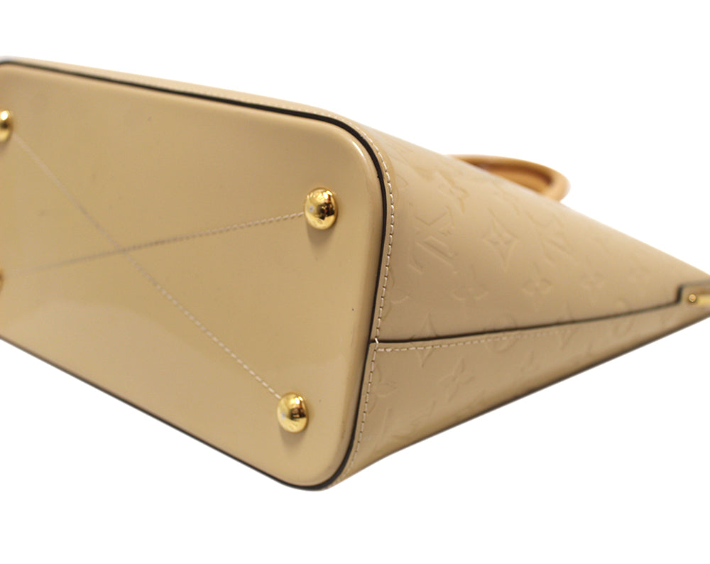 Authentic Louis Vuitton Beige Monogram Vernis Leather Montebello MM Tote Bag for Women - Luxury Designer Handbag Perfect for Work, Travel & Everyday Use