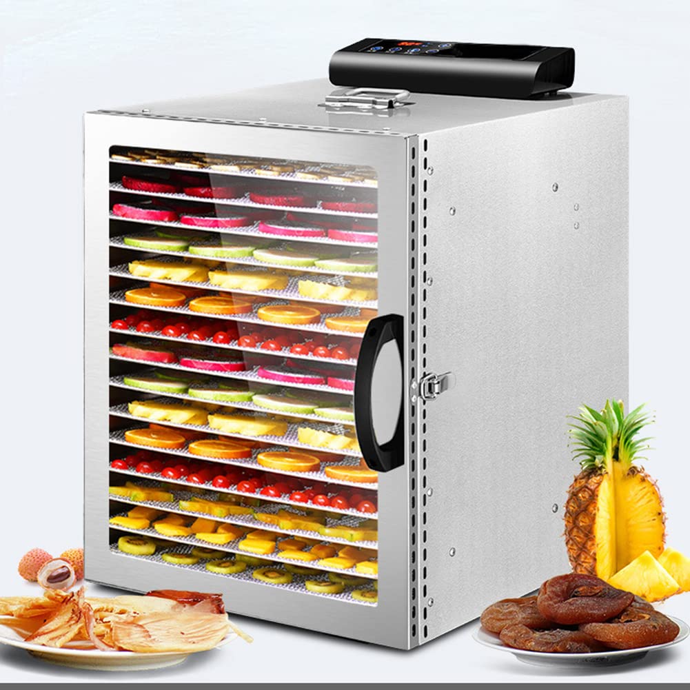 16-Tray Stainless Steel Commercial Food Dehydrator | Removable Trays for Fruits, Vegetables & Herbs | Perfect for Home, Restaurant & Food Business Use
