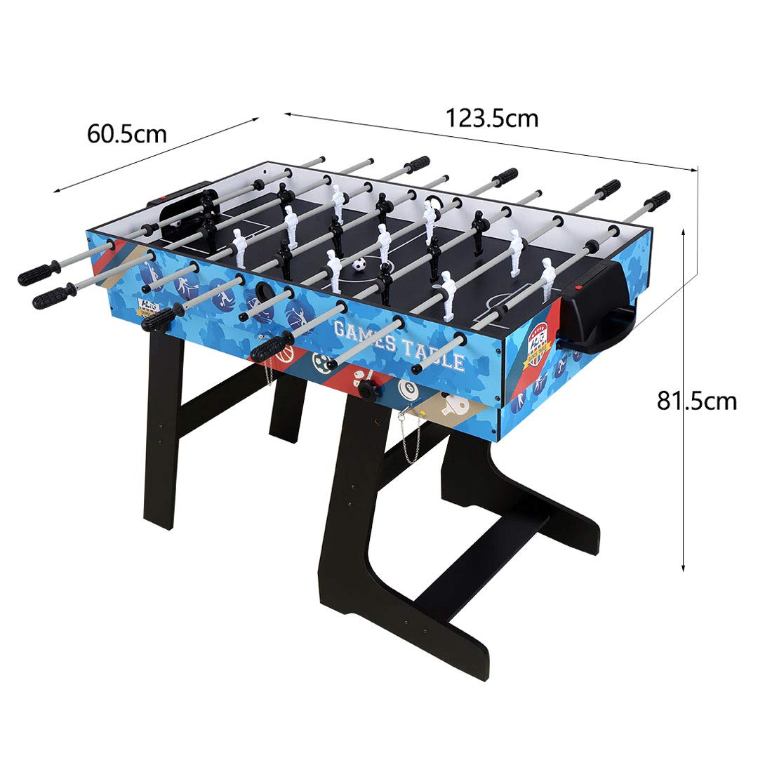 5-in-1 Multi Game Table Set - Portable Folding Foosball, Ping Pong, Pool Billiards, Air Hockey & Basketball Combo with Accessories - Perfect for Family Game Nights, Parties & Indoor Recreation