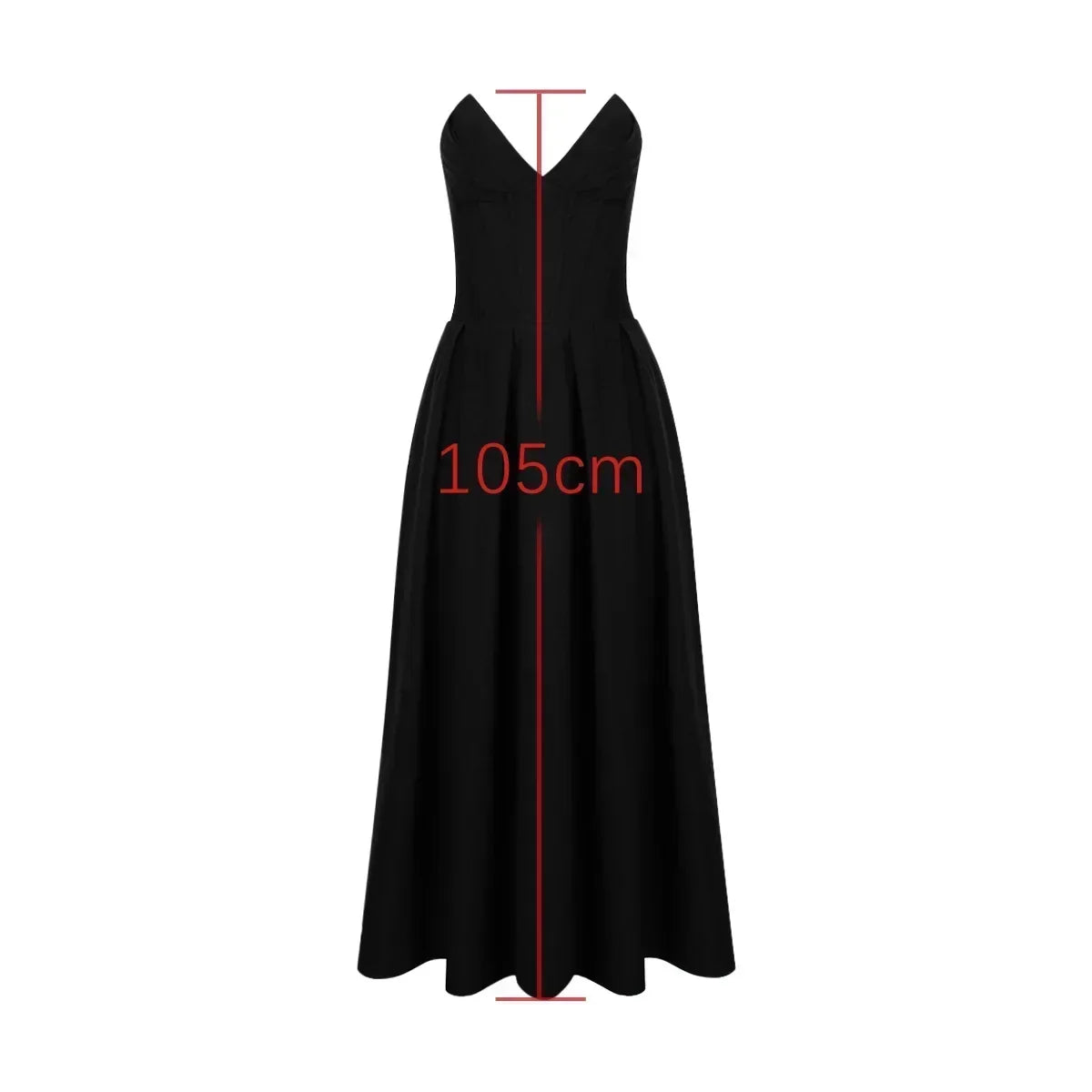 Elegant Black Strapless Corset Midi Dress for Women - Sexy Wedding, Christmas Party & Formal Events - 2023 Fashion Clothing for Special Occasions & Evening Gatherings