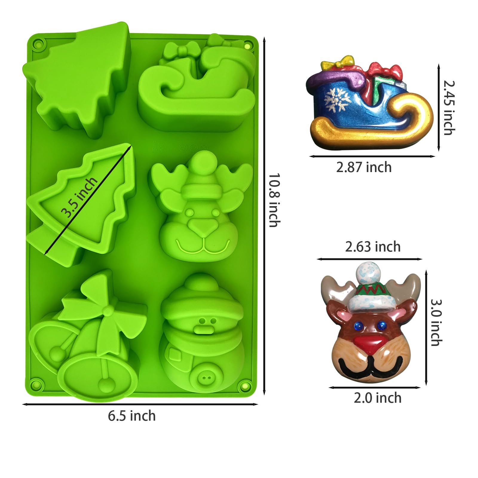 (2 Pack) Christmas Soap Molds - Holiday Silicone Molds for DIY Handmade Soap, Candles, Wax Melts & Baking | Perfect for Christmas Gifts, Party Favors & Home Decor