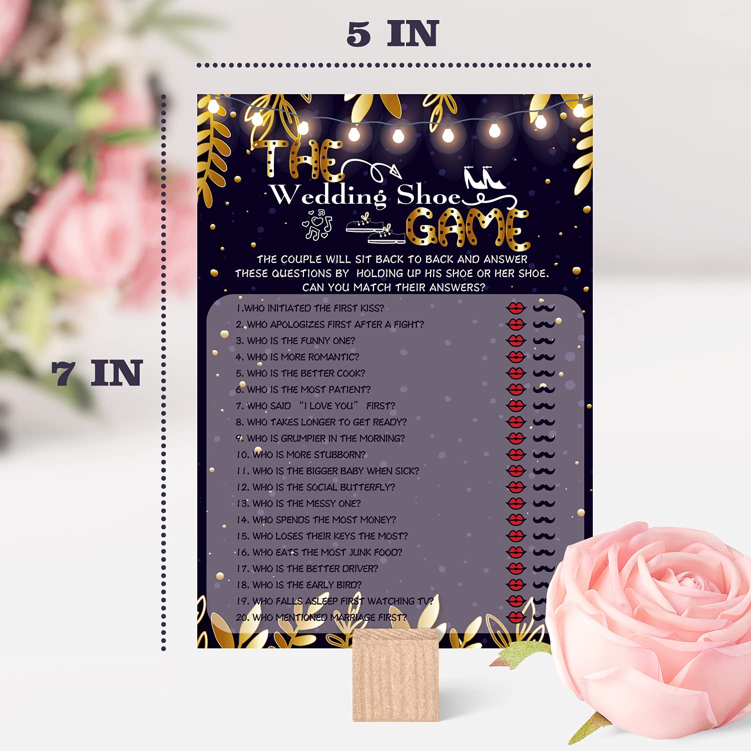 Bridal Shower Game Cards - 30 Pack Fun Wedding Shoe Game for Engagement Parties & Bachelorette Celebrations | Perfect Icebreaker Activity for Couples & Guests