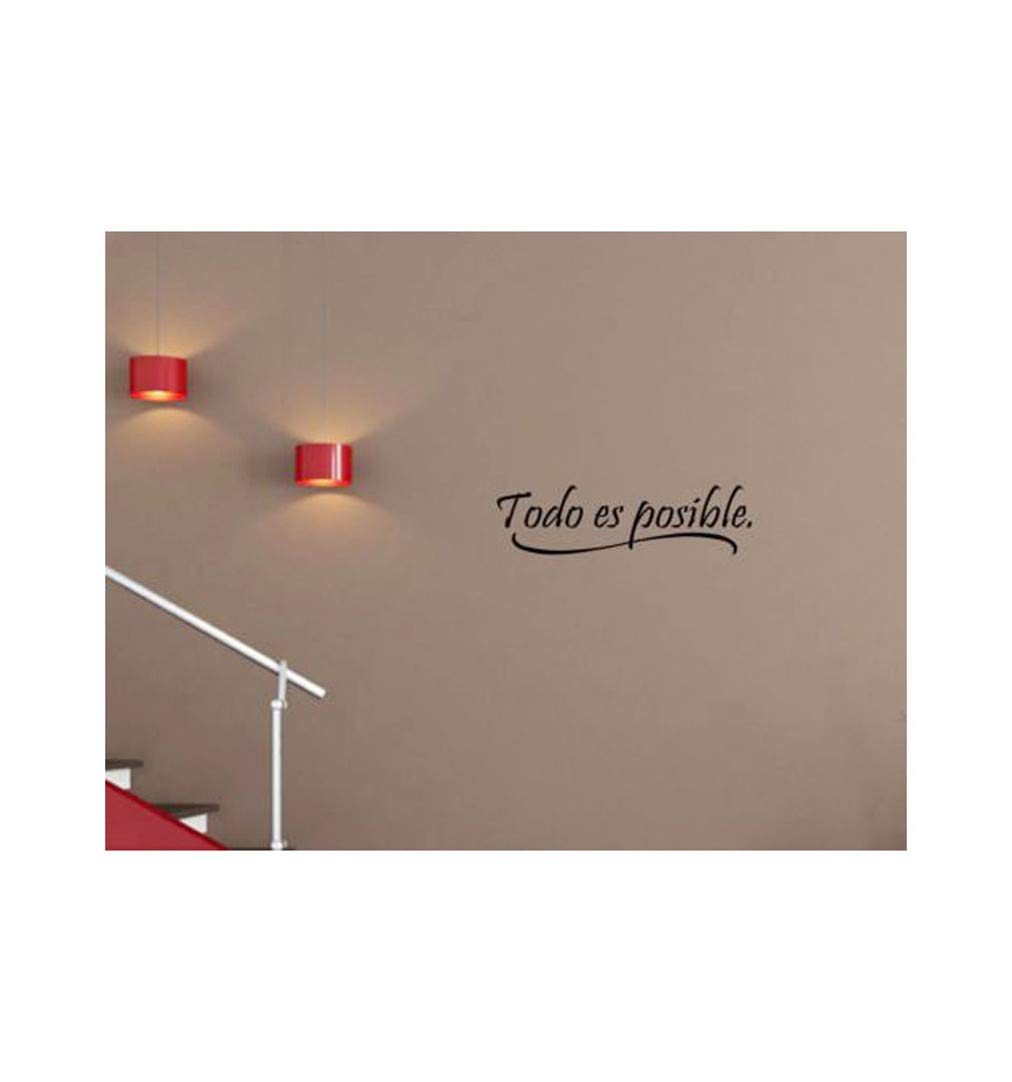 PVC Wall Stickers - 'Todo Es Posible' Spanish Quote Decals for Living Room & Bedroom - Black Self-Adhesive Wall Art (55.9cm x 15.2cm) - Perfect for Home Decor, Office Inspiration & Gift Ideas