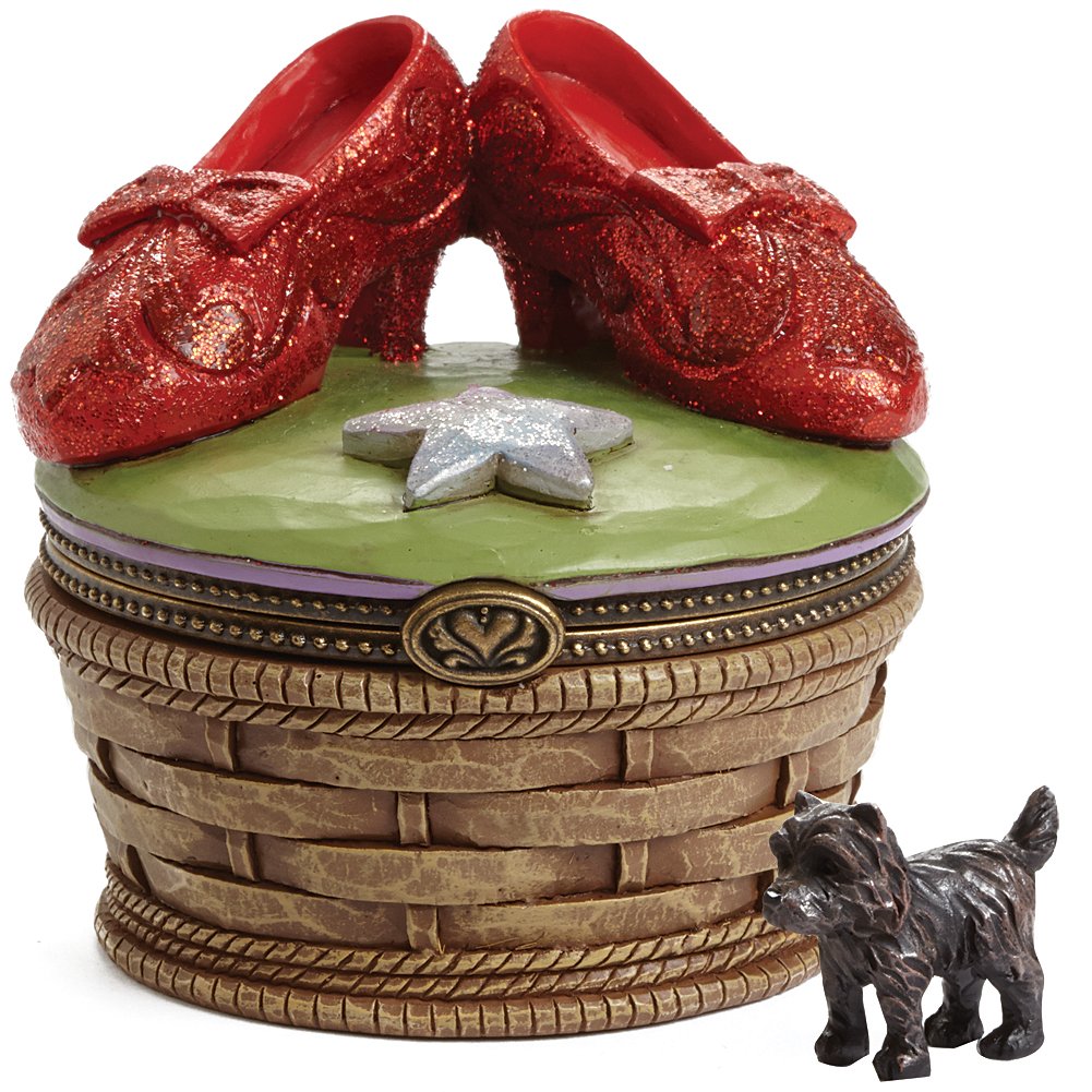 Jim Shore Ruby Slippers Treasure Box - Handcrafted Collectible Trinket Box with Wizard of Oz Theme - Perfect for Jewelry Storage, Gift Giving & Home Decor