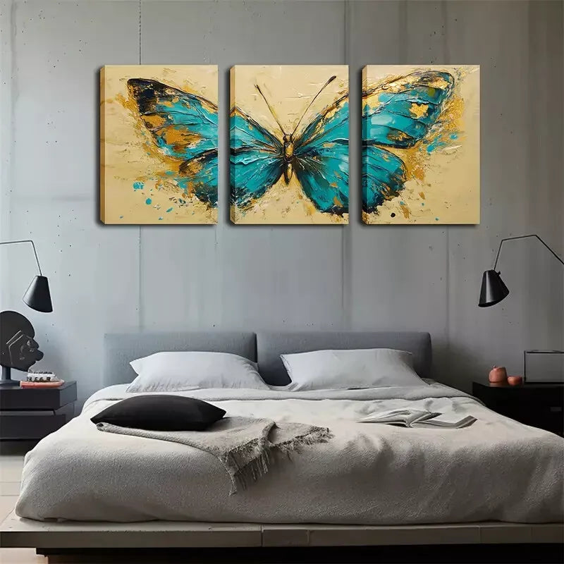 3-Piece Dark Green Butterfly Triptych Wall Art Set - 40x60cm Framed Canvas Prints | High-Quality Australian Made | Perfect for Living Room, Bedroom & Office Decor