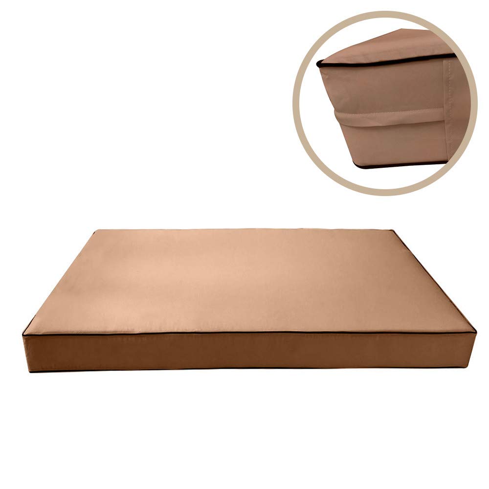 5-Piece Contrast Pipe Outdoor Daybed Mattress Cushion Set with Bolster Pillows - Twin Size AD104 - Perfect for Patio, Poolside & Garden Lounging