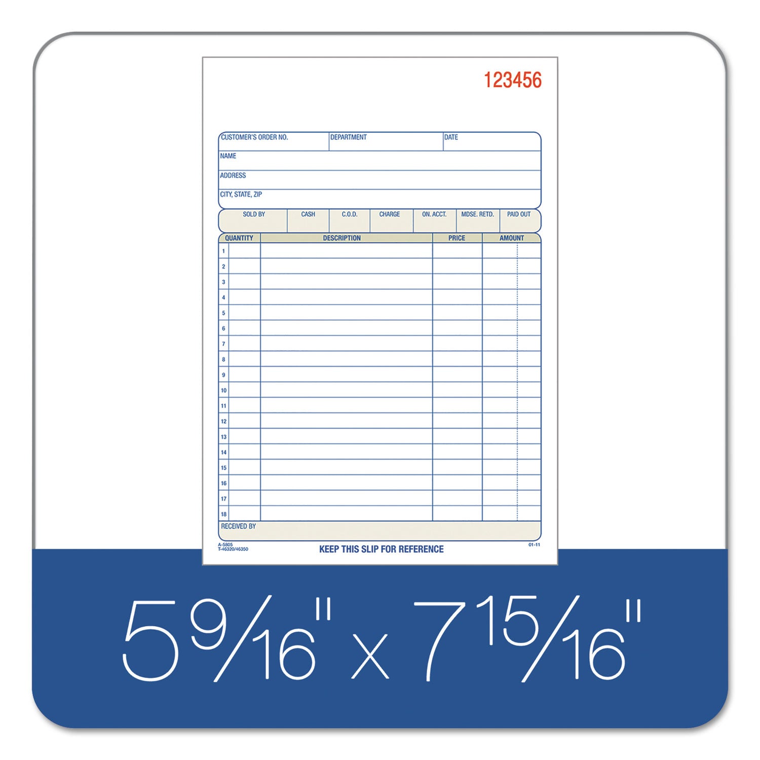 Adams® Multipart Sales Order Pad - 2-Part Carbonless, 18 Lines, 5.56