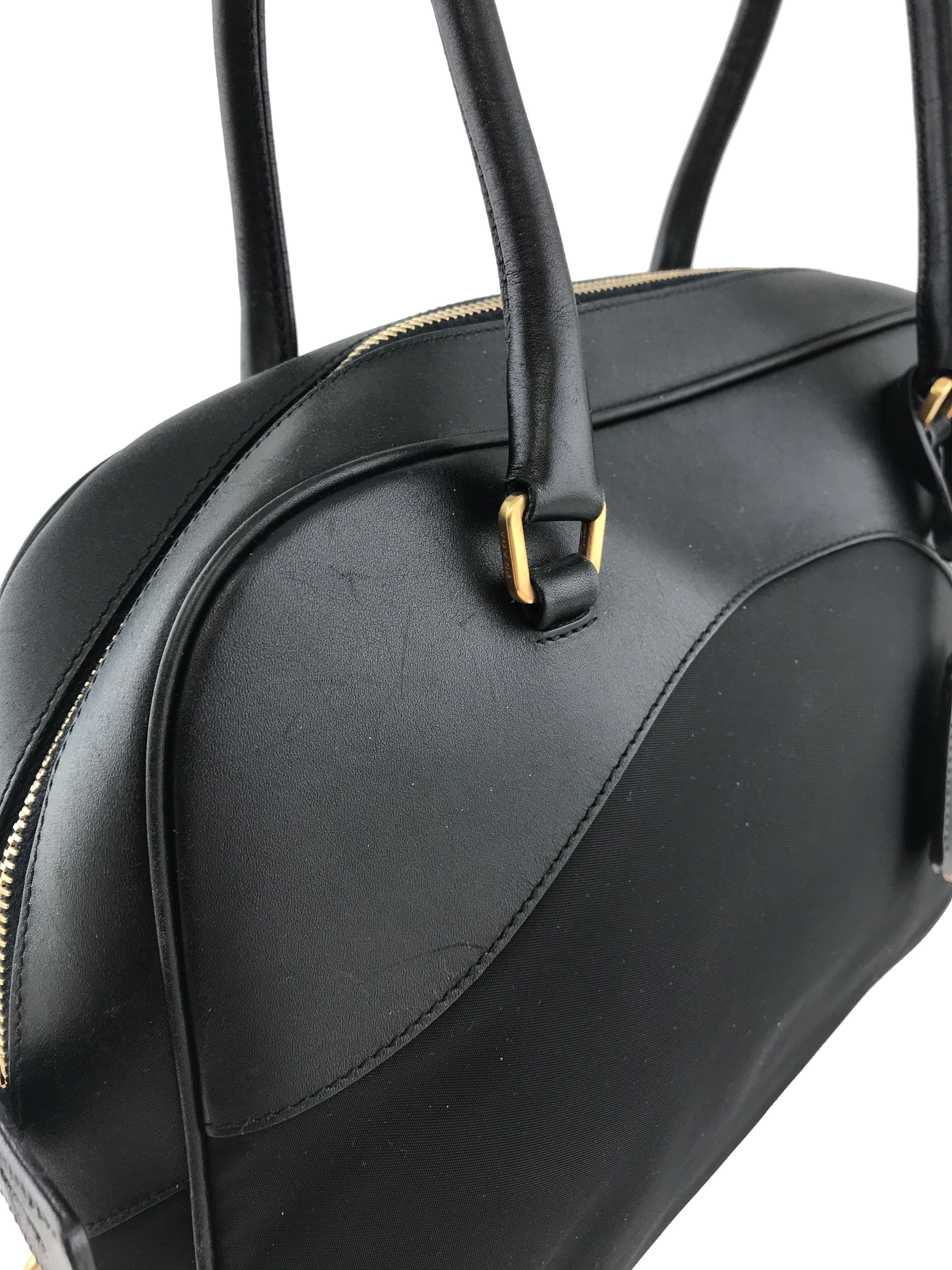 Prada Tessuto Nylon and Leather Satchel Bag for Women | Luxury Designer Handbag | Perfect for Work, Travel & Everyday Use