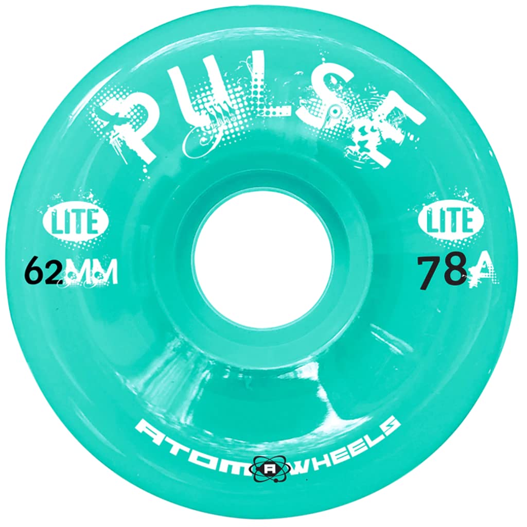 Atom Skates Quad Roller Wheels 78A Hardness - Best for Outdoor & Indoor Roller Skating, Rink, Park, Trail & Street Use - High Performance Pulse Wheels for Smooth Ride