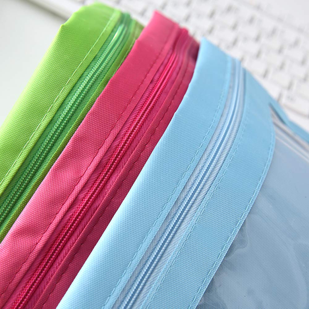 Zippered 3-Ring Binder Pouch with Clear Window - 8 Pack Light Blue School & Office Supplies for Classroom Organization, Homework, and Stationery Storage