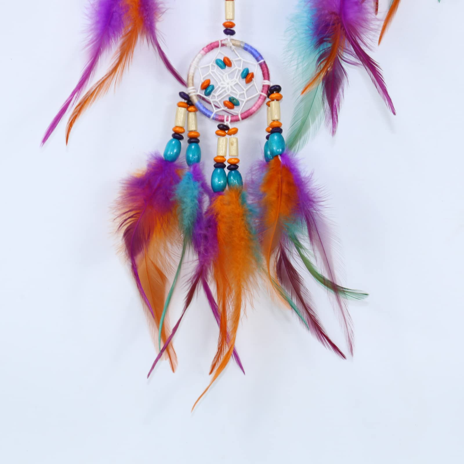 Handmade Boho Dream Catcher - Traditional Round Feather Wall Hanging for Bedroom & Living Room Decor | Perfect for Nursery, Wedding, Festival & Home Decoration