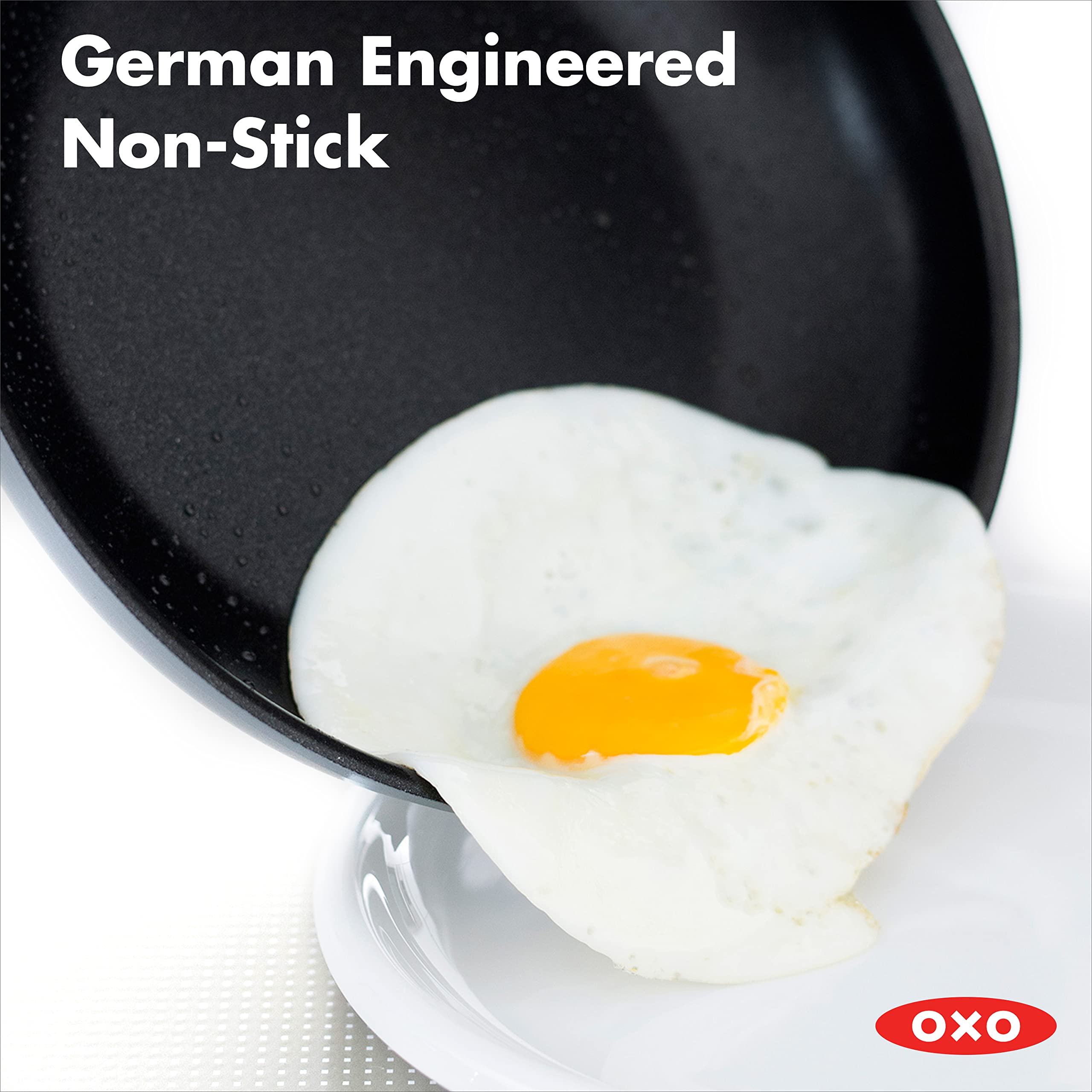OXO Softworks 28cm Hard Anodized Nonstick Frying Pan - 3-Layer German Engineered Coating, Stainless Steel Handle, Induction & Oven Safe (180°C), Dishwasher Safe - Perfect for Searing, Frying & Sauteing in Professional & Home Kitchens