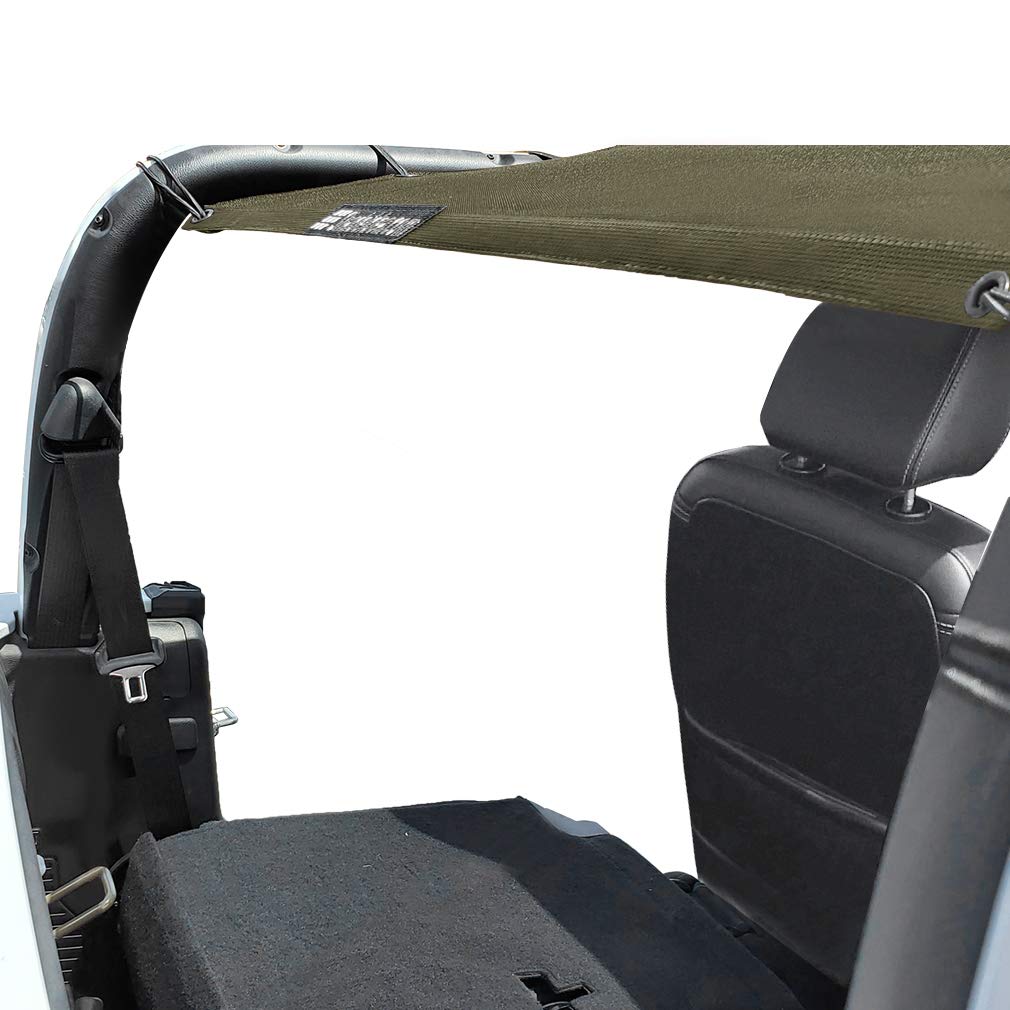 **Shadeidea JT Sun Shade Top for Jeep Gladiator (2018-2023) - Mesh Roof Cover, UV Blocker & Wind Noise Reducer with GrabBag Pouch - Tank Green - Front & Rear - 10-Year Warranty - Perfect for Off-Roading & Summer Adventures**