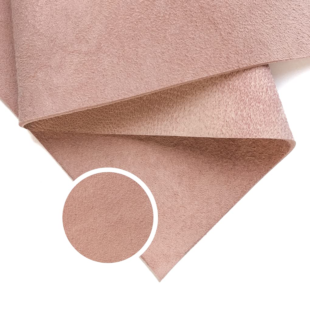 Genuine Misty Rose Suede Leather Sheet - 12x12In (30x30cm) Light Pink Craft Leather for DIY Sewing, Upholstery & Handmade Projects - Perfect for Purses, Wallets & Home Decor