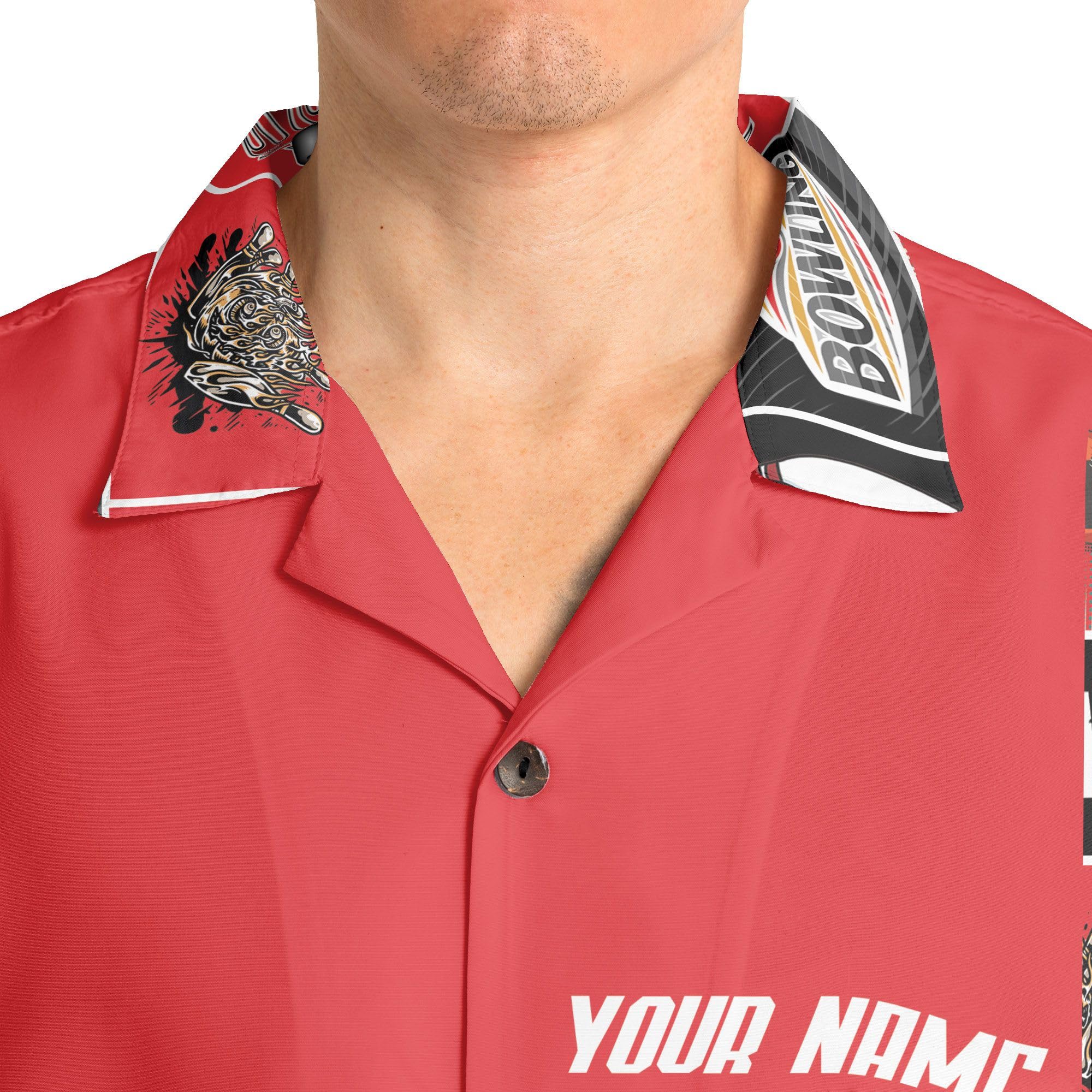 Custom Personalized Bowling Shirts with Names for Men & Women - Retro Hawaiian Style Bowling Shirts - Perfect for Bowling Leagues, Team Uniforms & Themed Parties