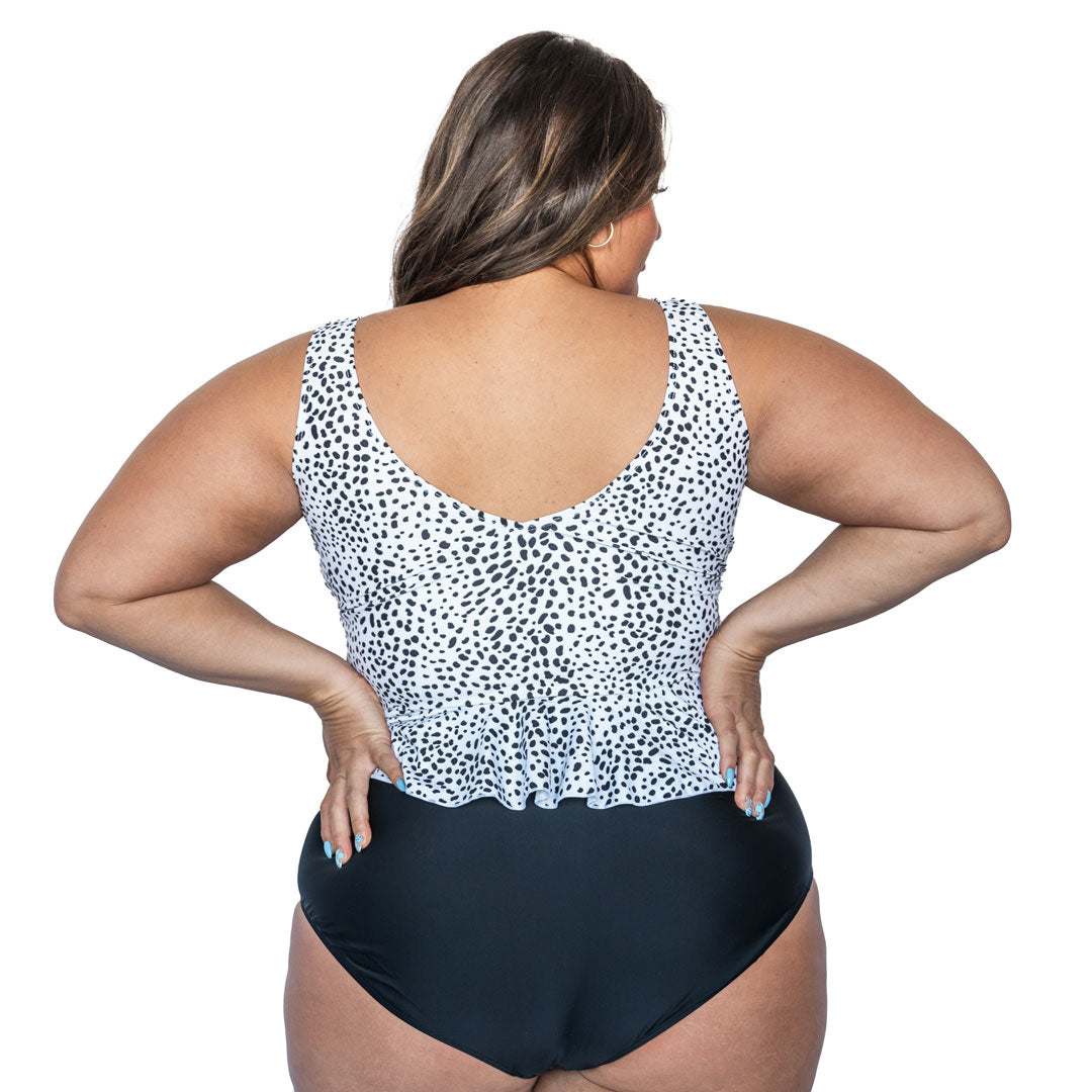 Fashionable V Neck Peplum Tankini Top for Women - Swimwear for Beach, Pool & Summer Vacations