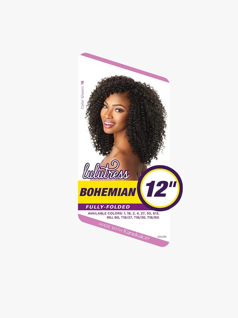 Sensationnel Lulutress Bohemian Crochet Braiding Hair 12 Inch - Soft & Natural Synthetic Hair Extensions for Women - Perfect for Boho, Festival, and Everyday Hairstyles